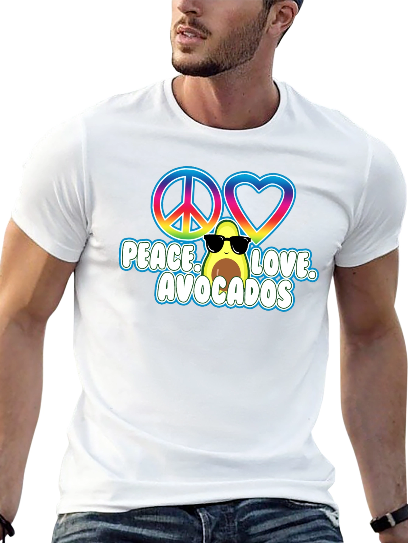 Peace Love Avocados Black T-Shirt