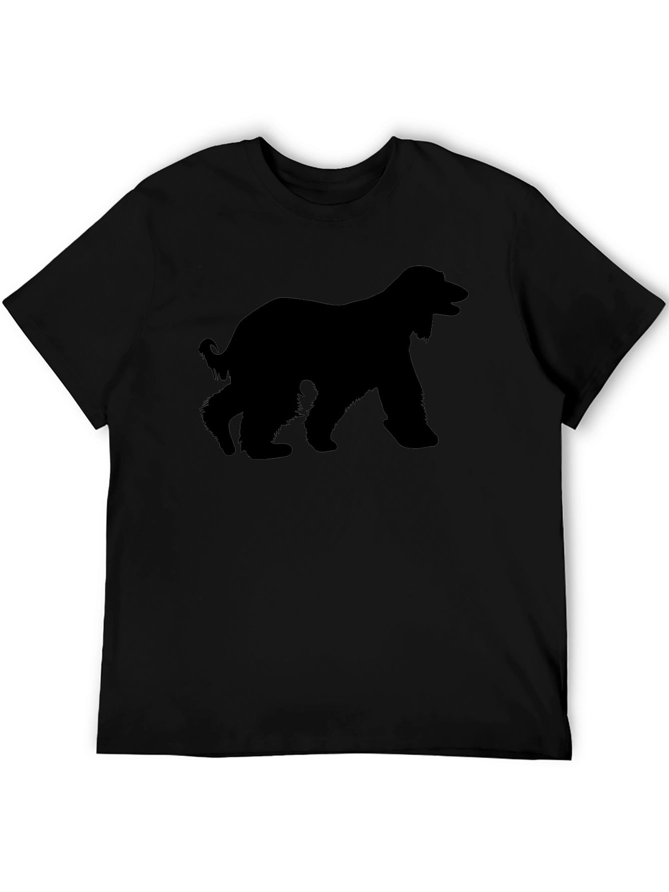 Afghan Hound Silhouette Graphic Tee - Black