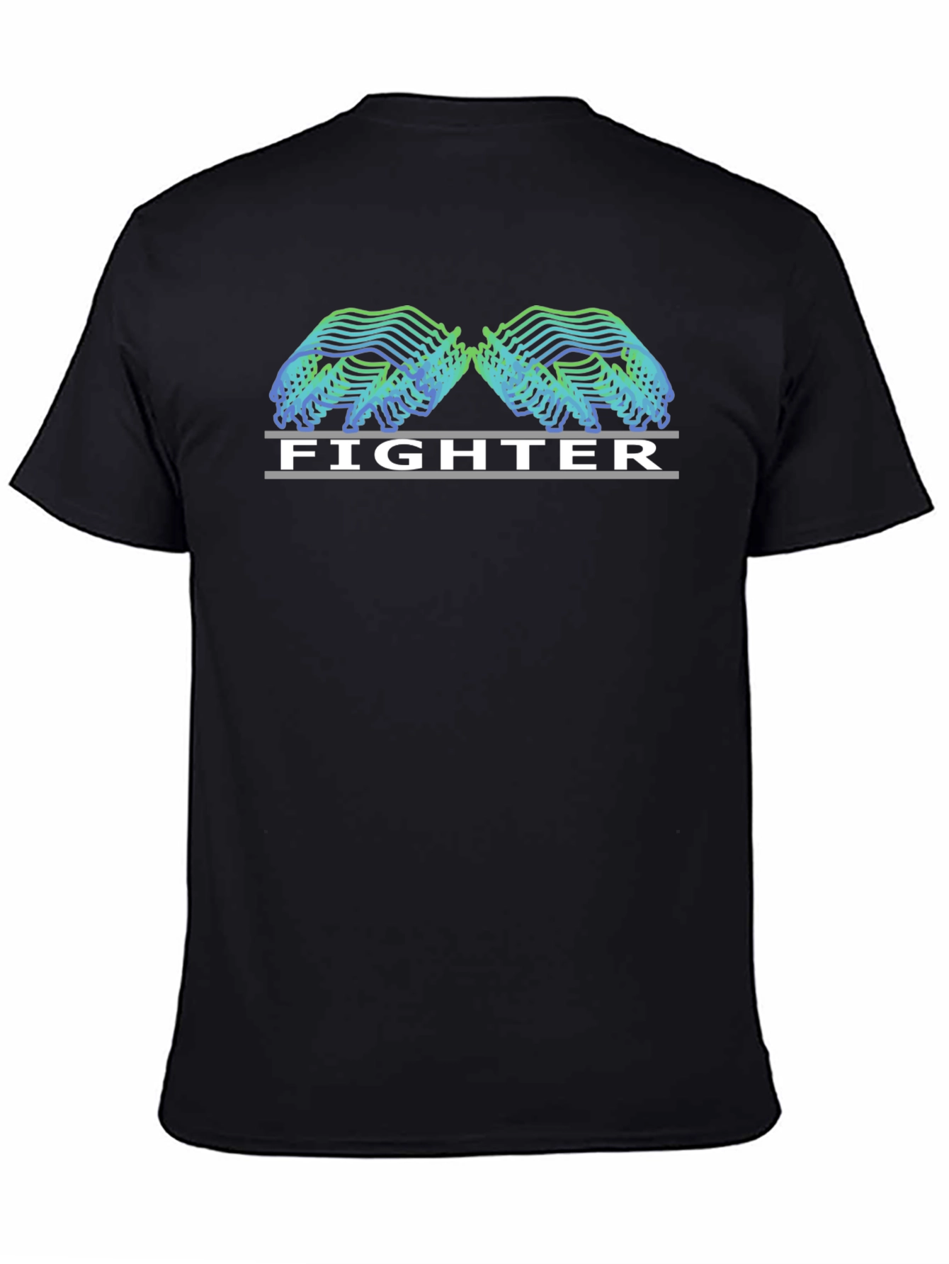 Fighter Graphic Tee - Black Casual T-Shirt