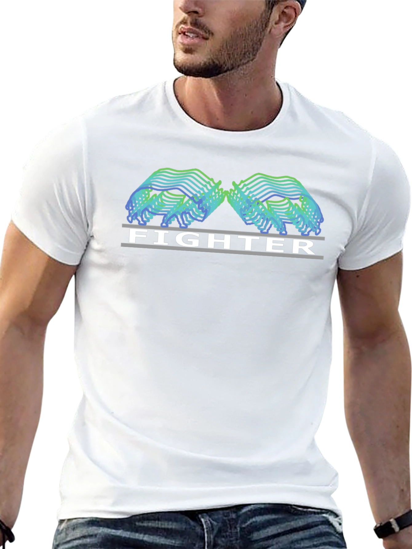 Fighter Graphic Tee - Black Casual T-Shirt