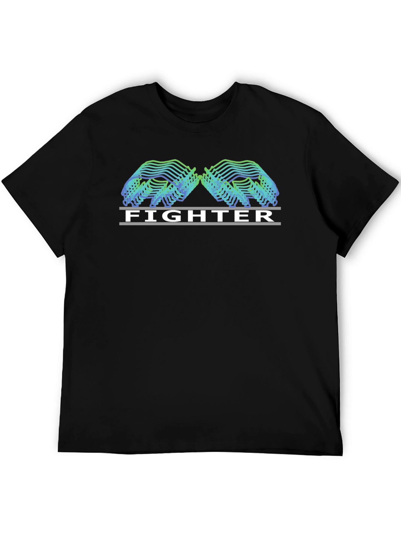 Fighter Graphic Tee - Black Casual T-Shirt