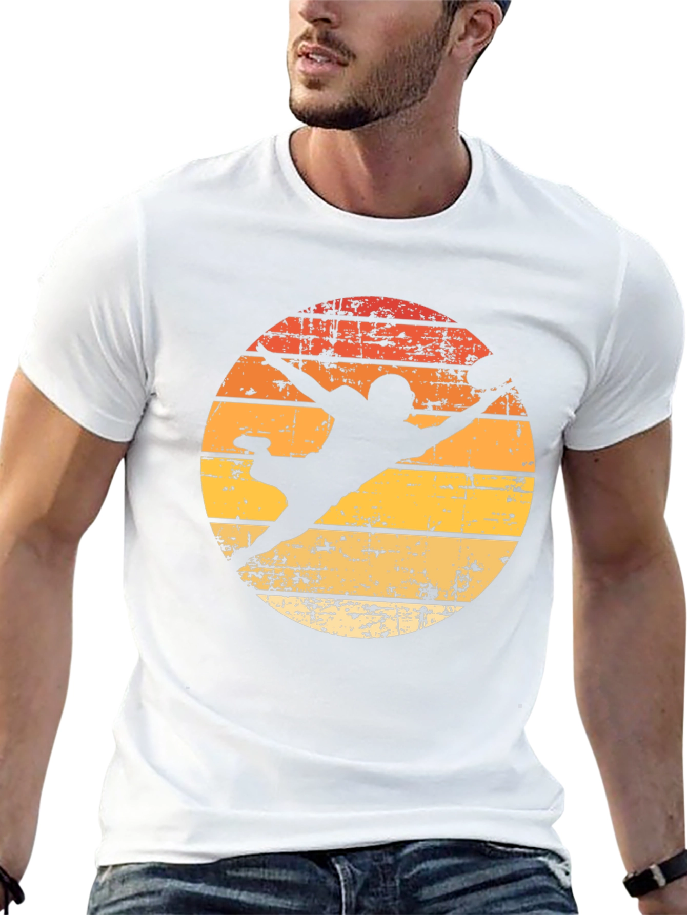 Retro Football Silhouette Graphic T-Shirt
