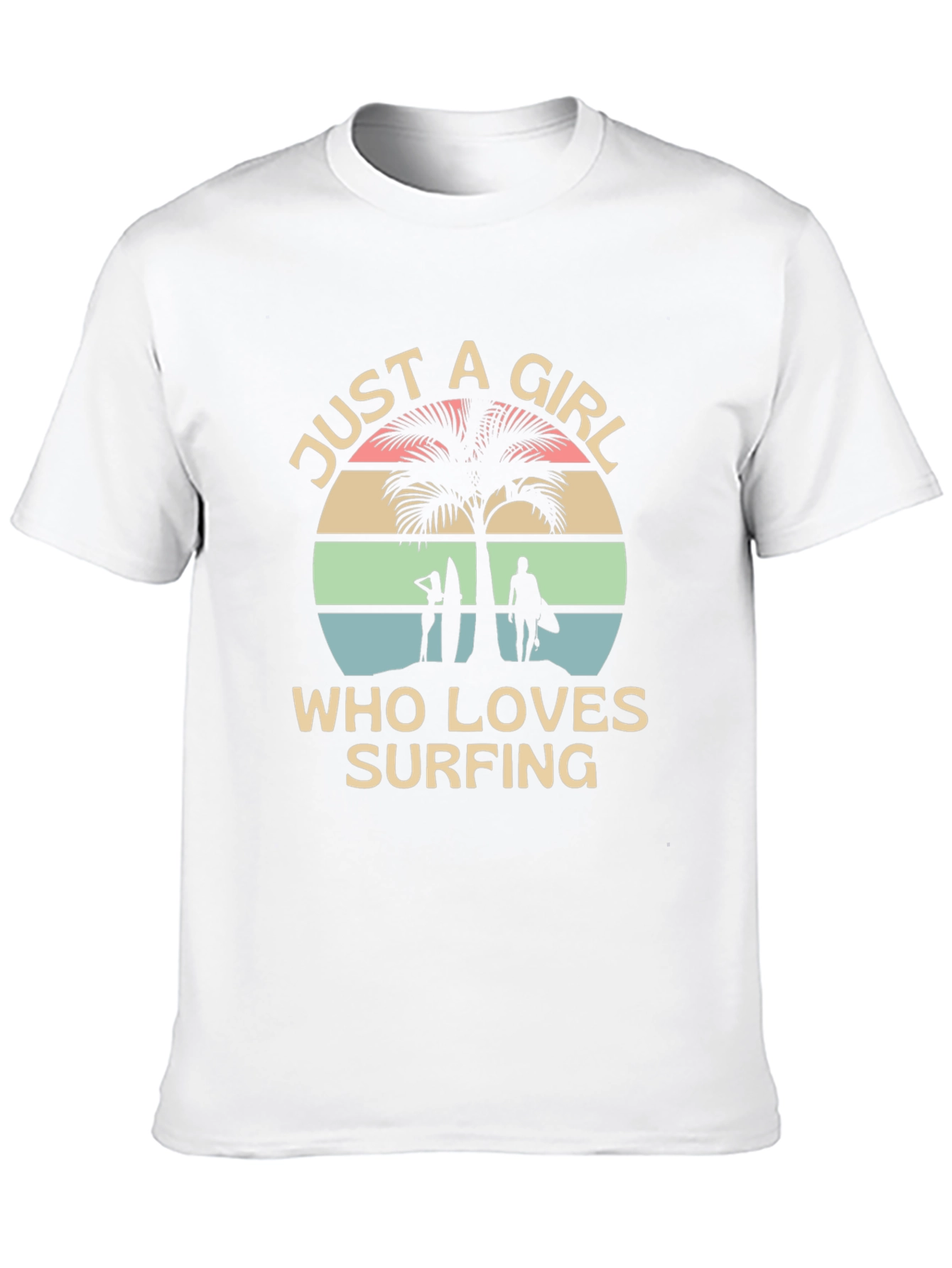 Surfing Girl Tee - Beach Lover Graphic T-Shirt