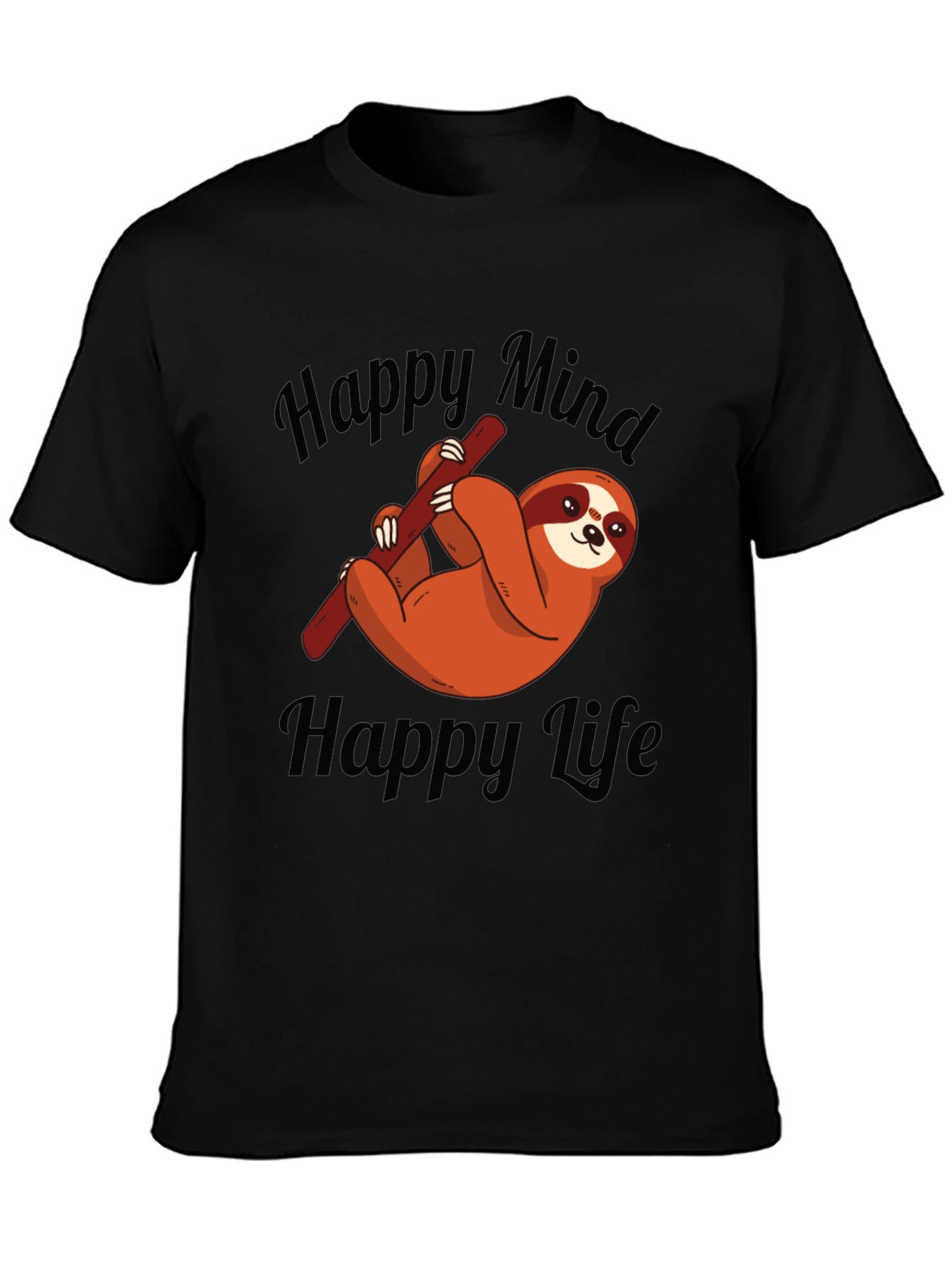 Happy Sloth Graphic Tee - Mind Life Relaxed Fit