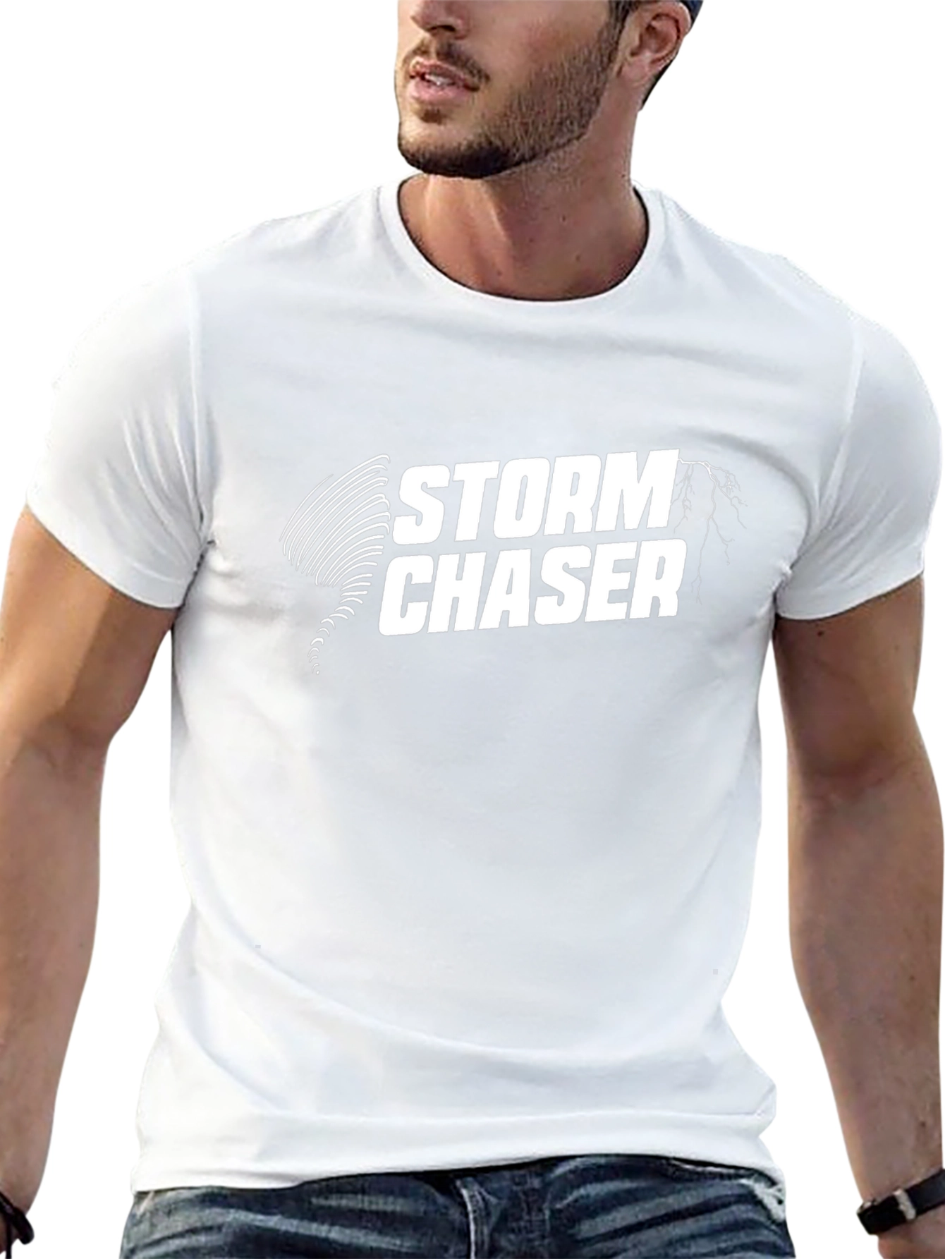 Storm Chaser Graphic Tee - Black Cotton T-Shirt