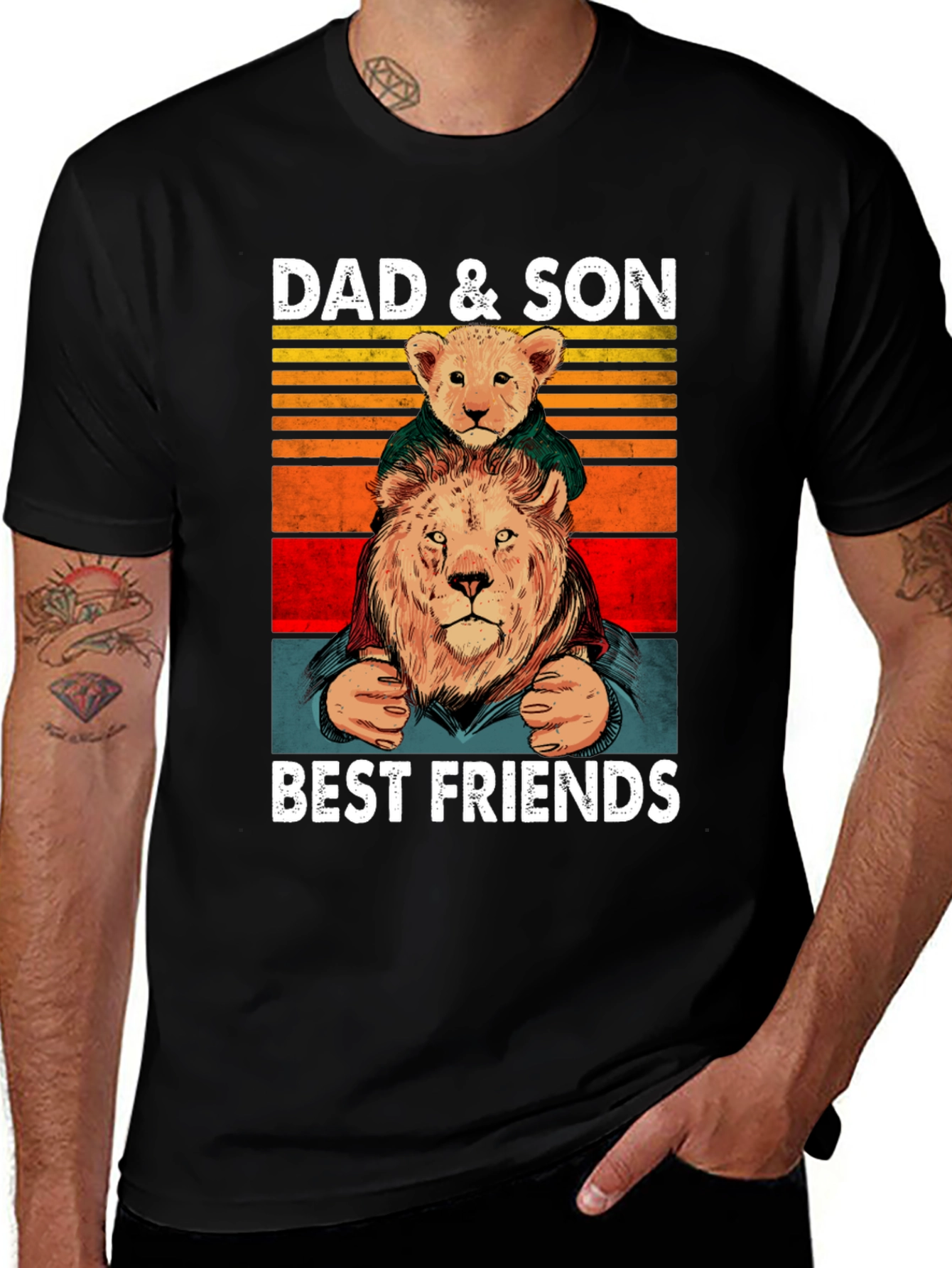 Dad & Son Best Friends Lion Graphic Tee