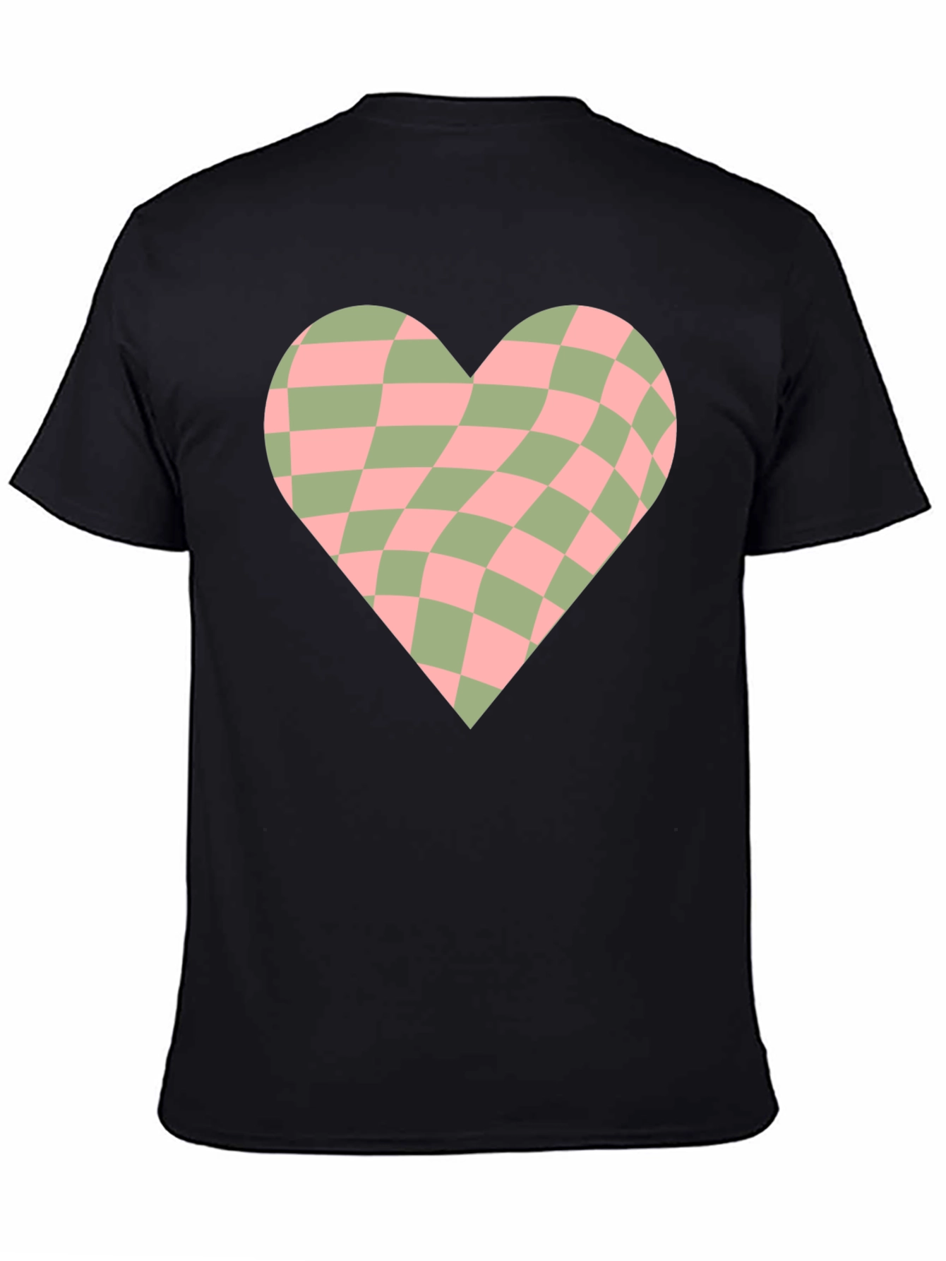 Retro Checkerboard Heart Graphic Tee