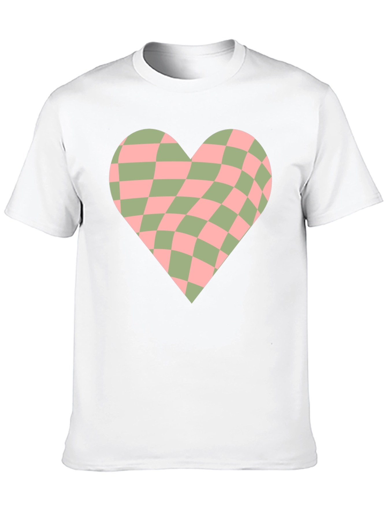 Retro Checkerboard Heart Graphic Tee