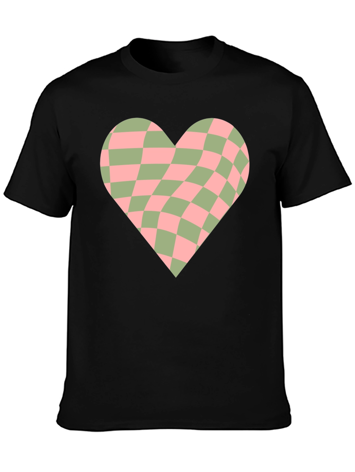 Retro Checkerboard Heart Graphic Tee