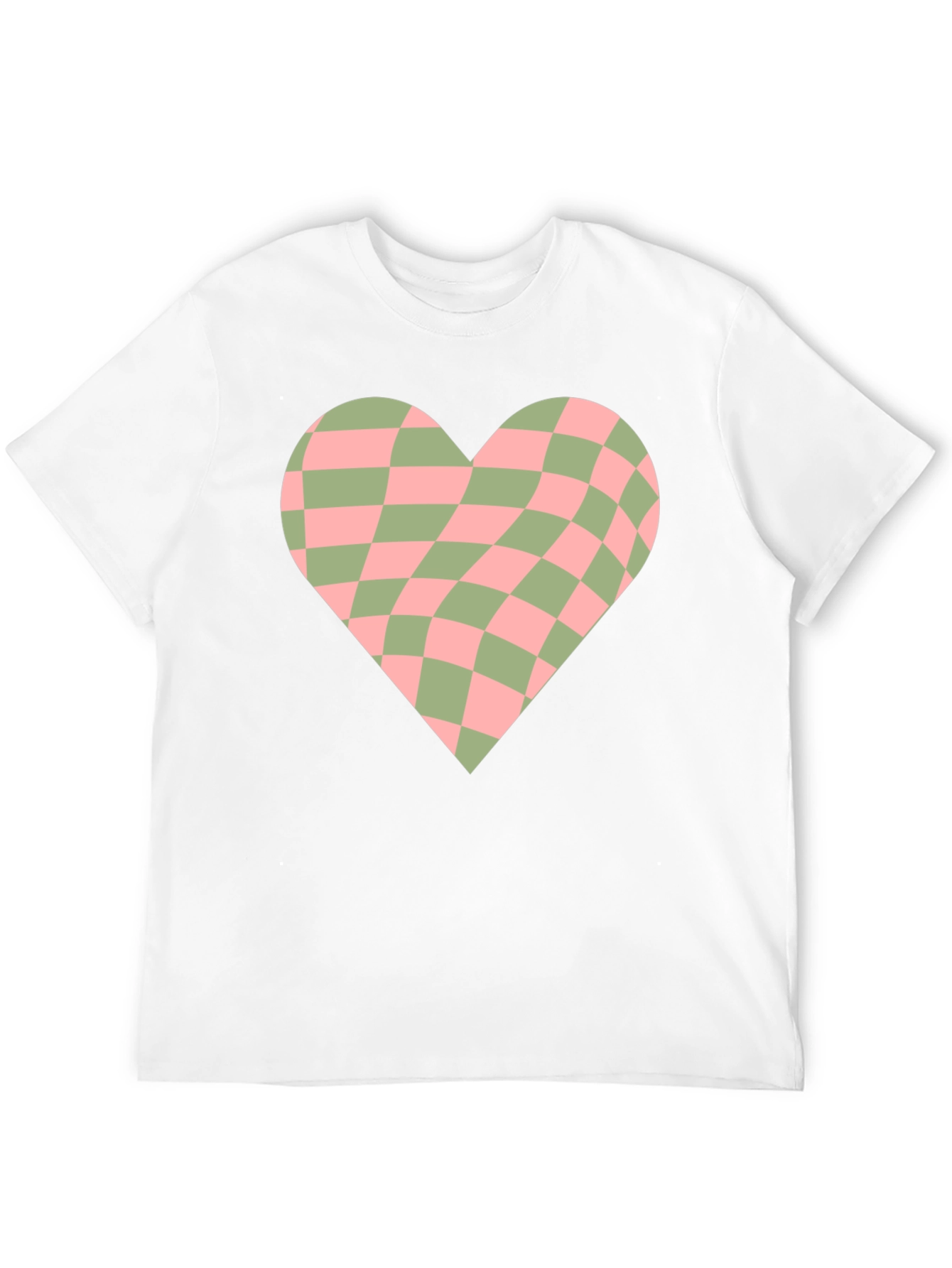 Retro Checkerboard Heart Graphic Tee