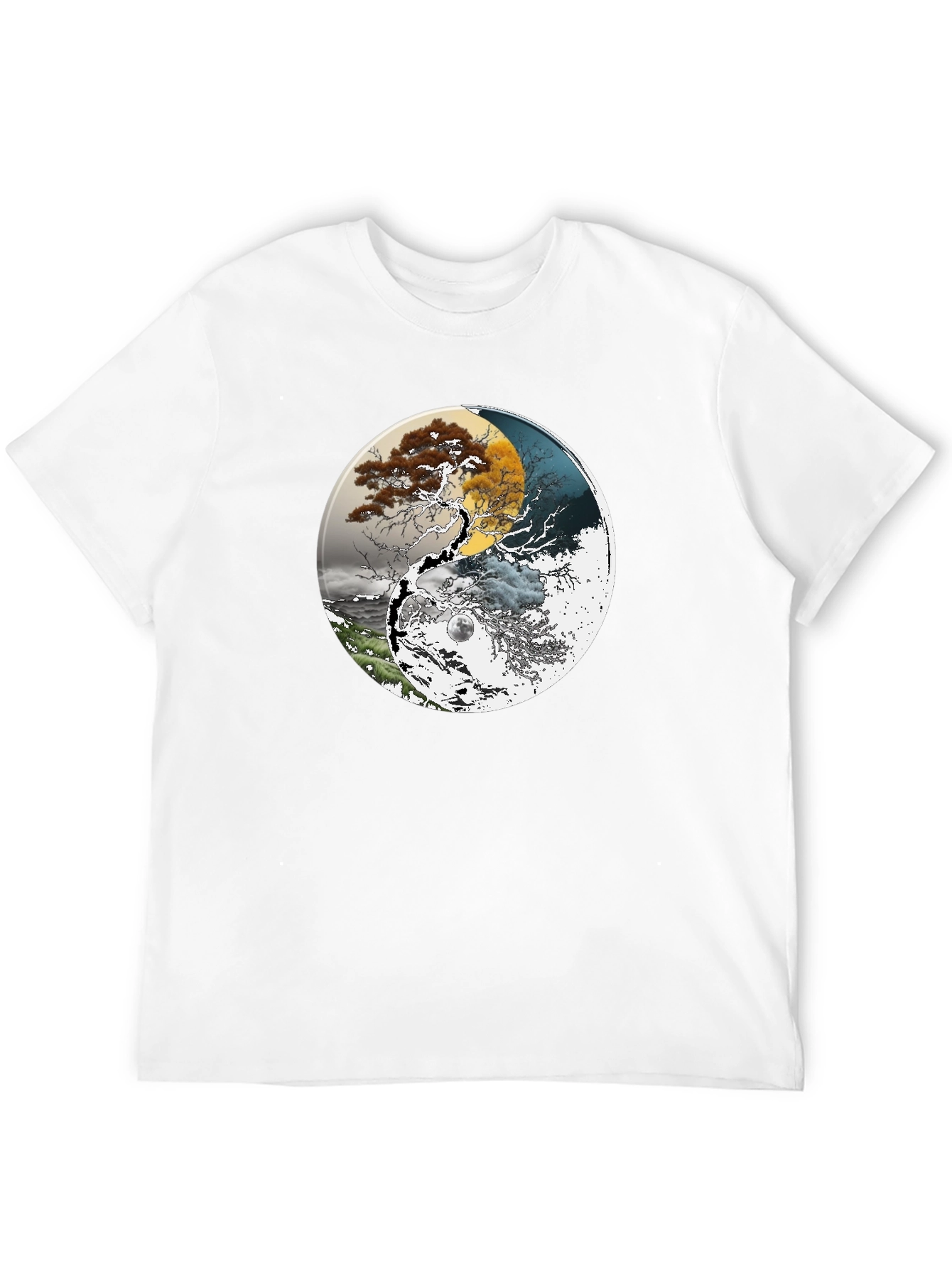 Yin Yang Tree T-Shirt - Day & Night Balance