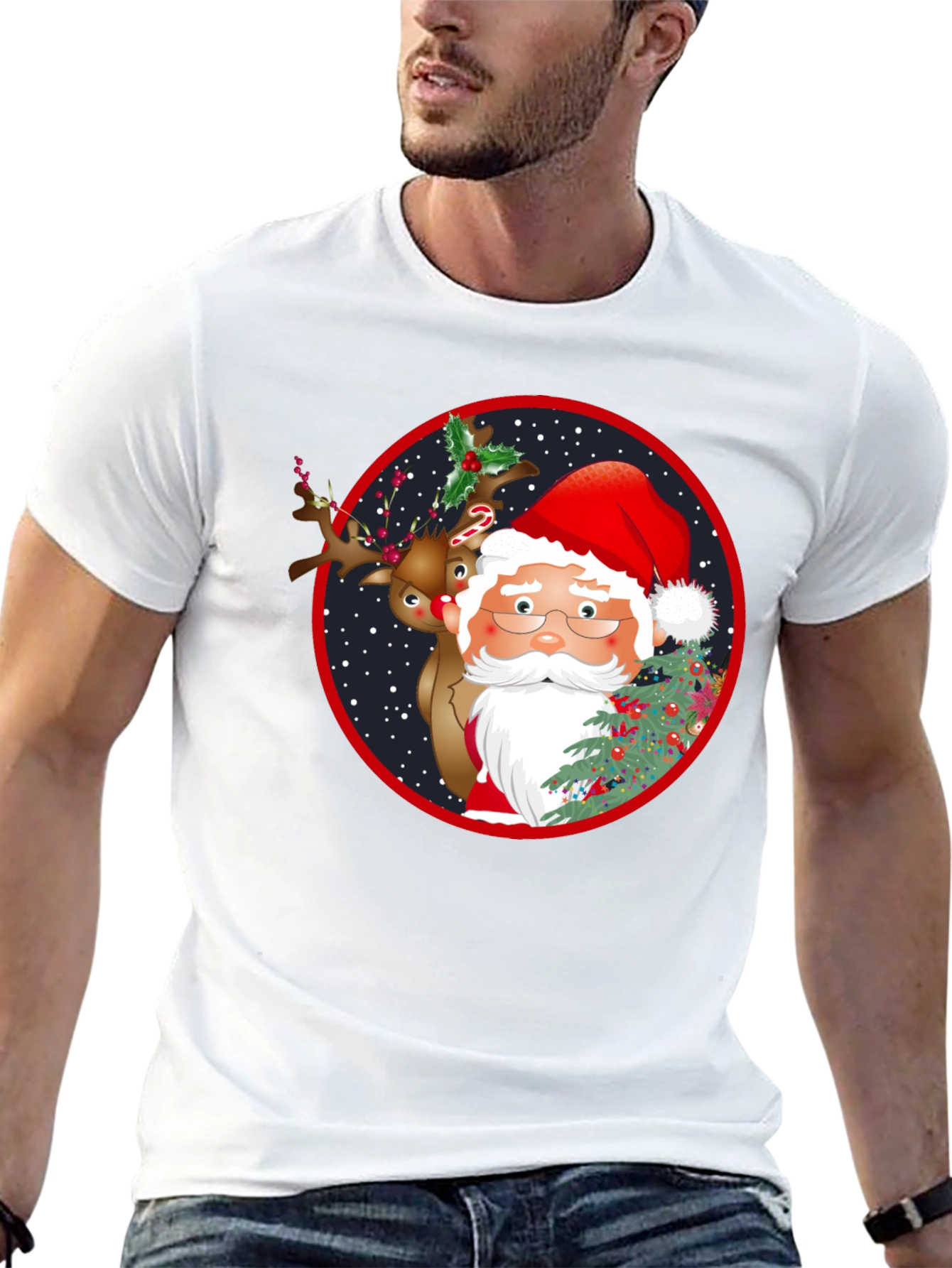 Santa & Reindeer Graphic Tee