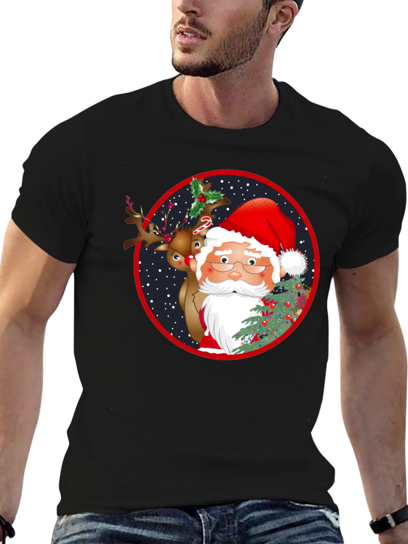 Santa & Reindeer Graphic Tee
