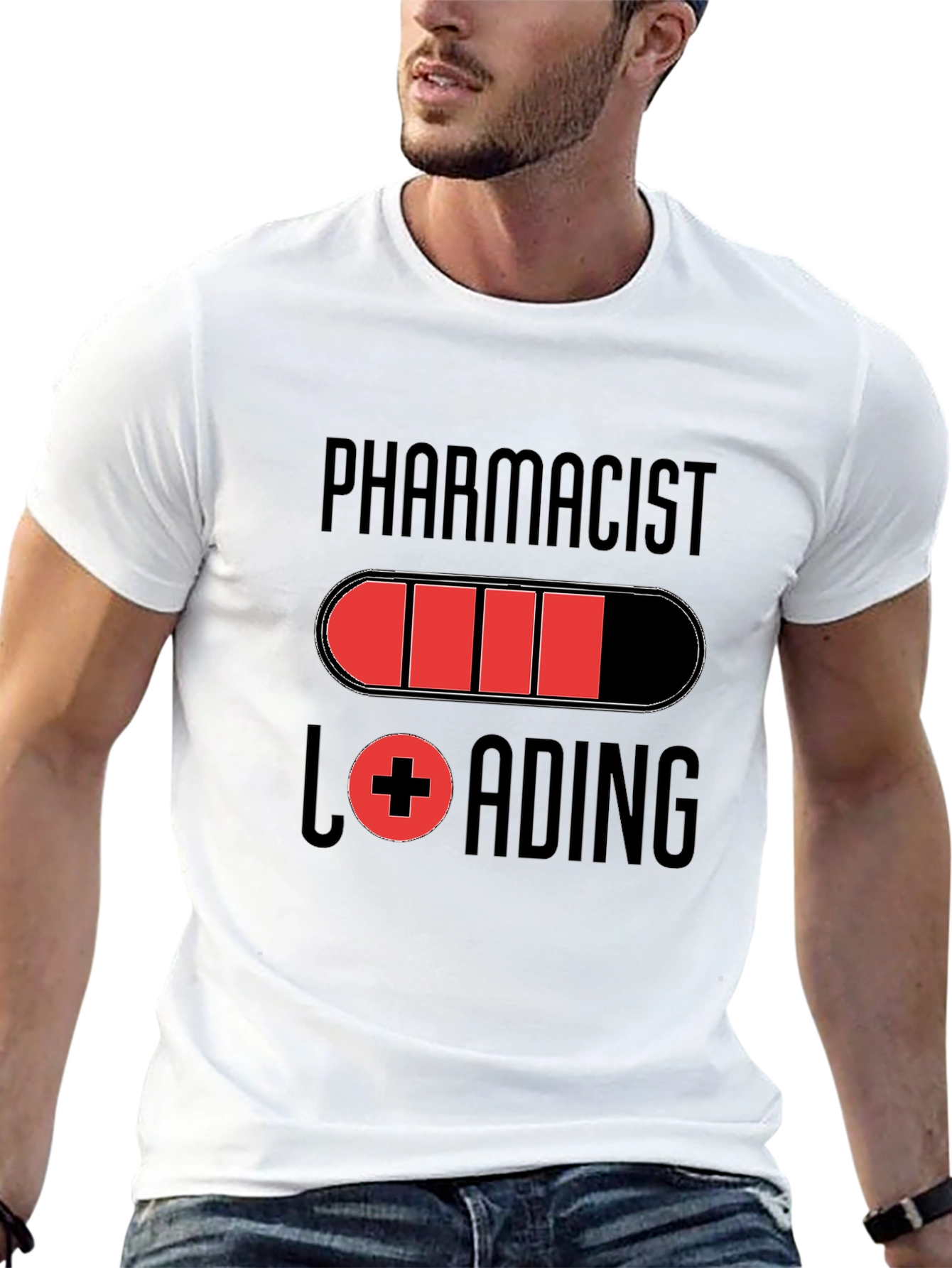 Pharmacist Loading Graphic T-Shirt - Black Cotton Tee