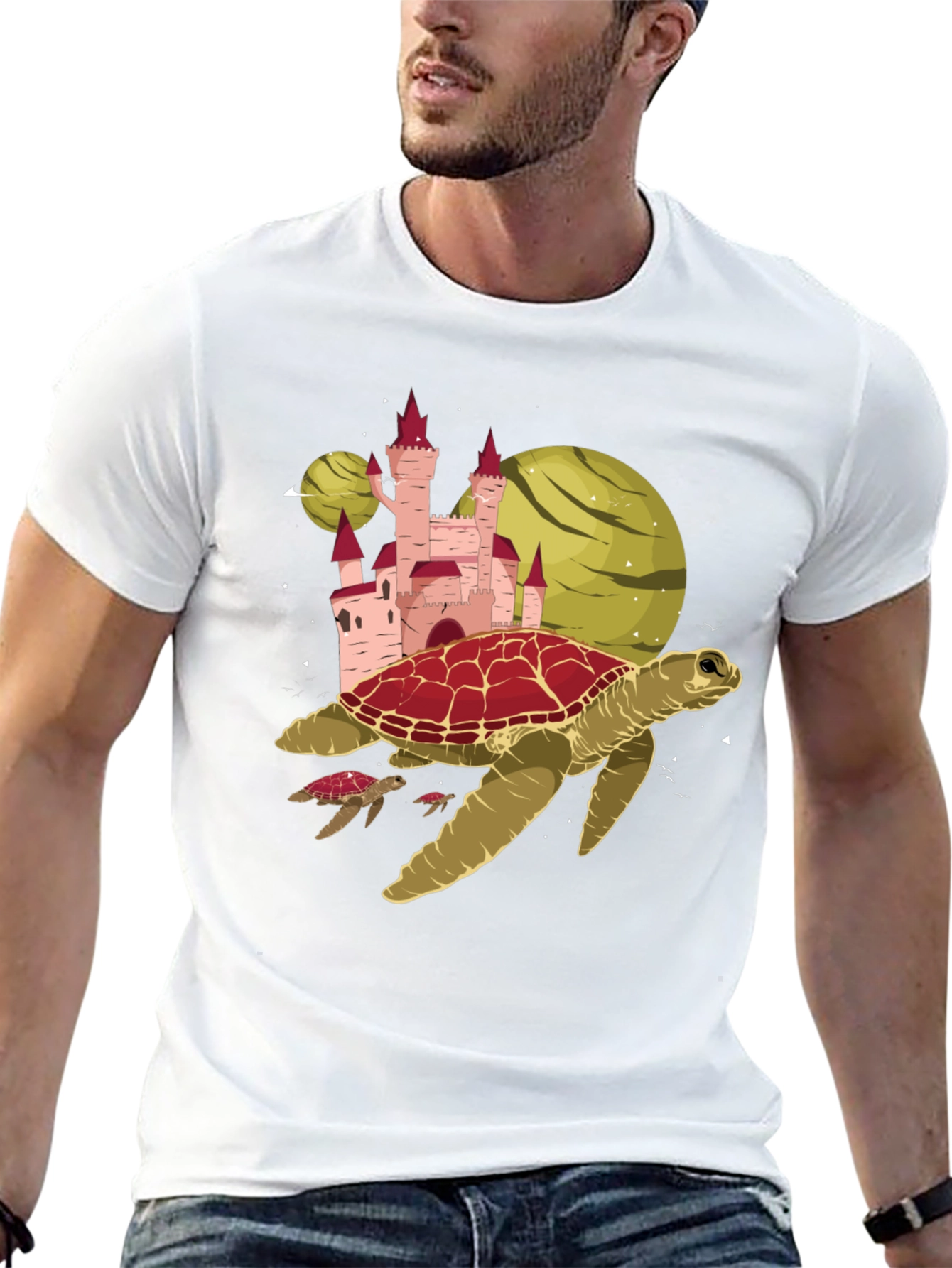 Turtle Planet Castle Black Tee