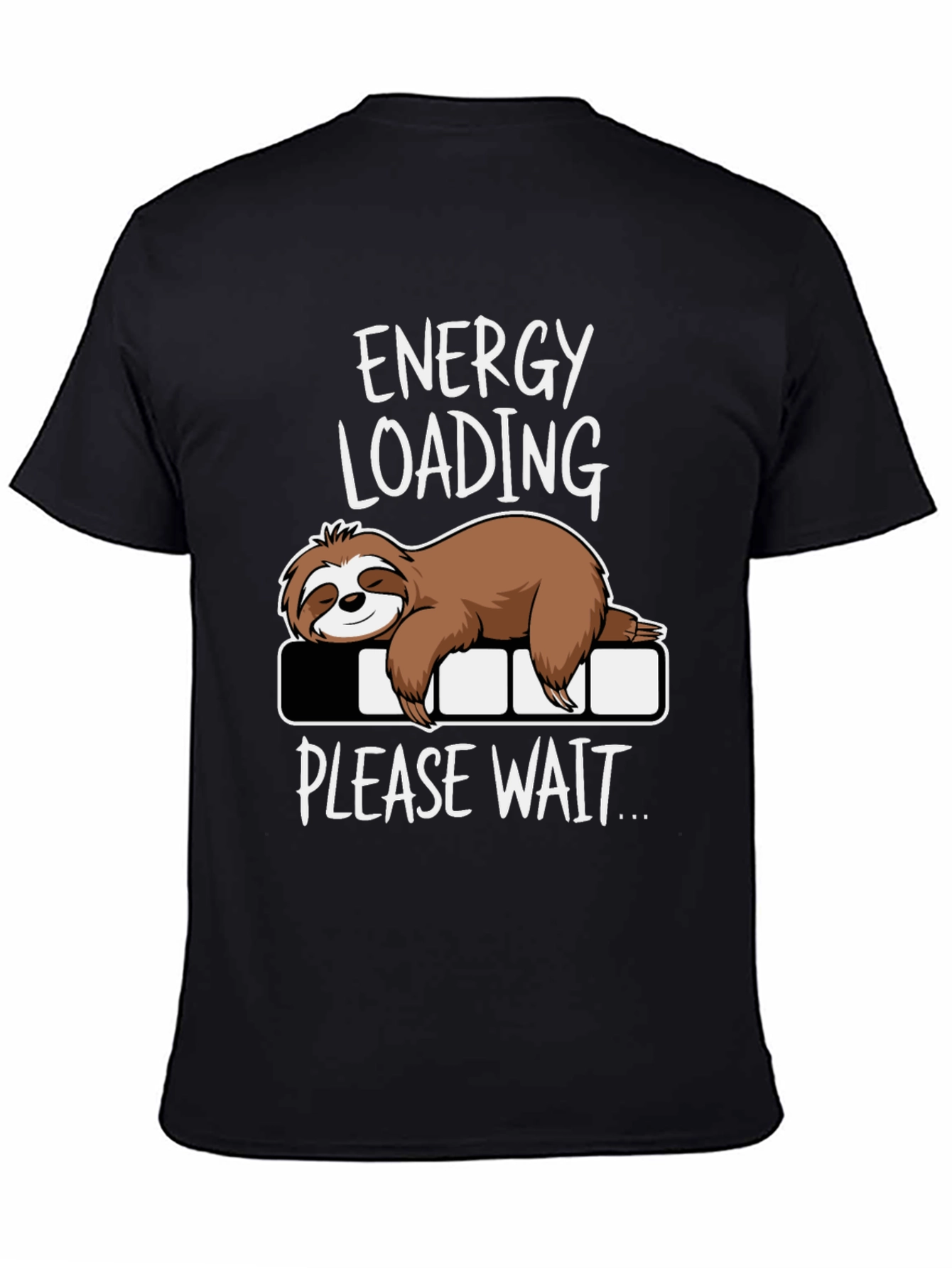 Energy Loading Sloth Graphic Tee - Funny Casual Shirt