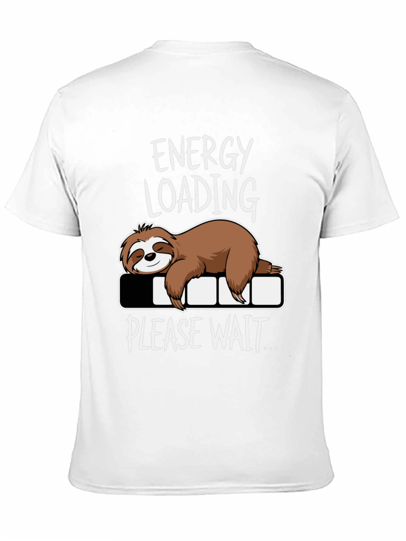 Energy Loading Sloth Graphic Tee - Funny Casual Shirt