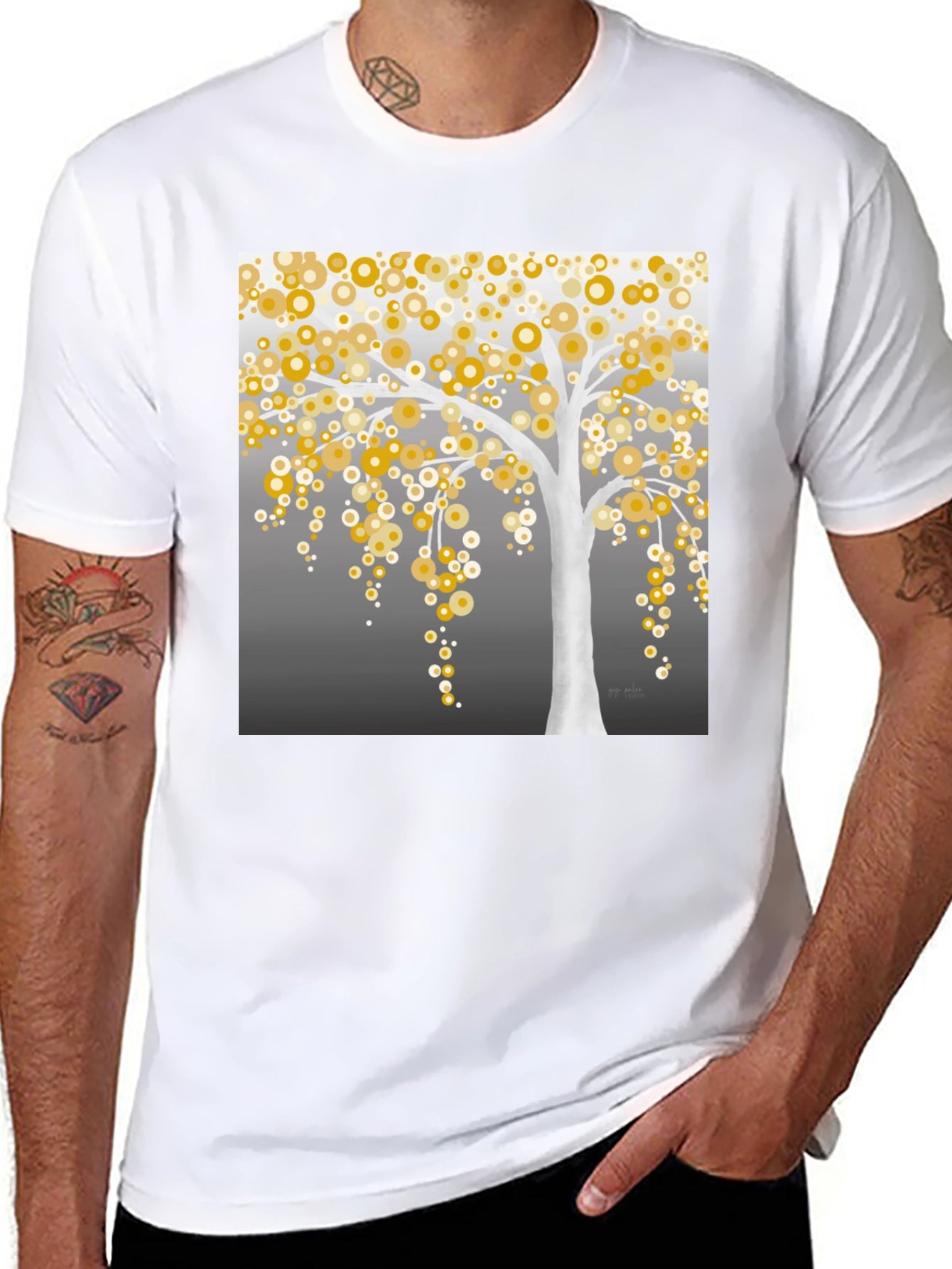 Abstract Tree Graphic T-Shirt - Stylish Mens Tee