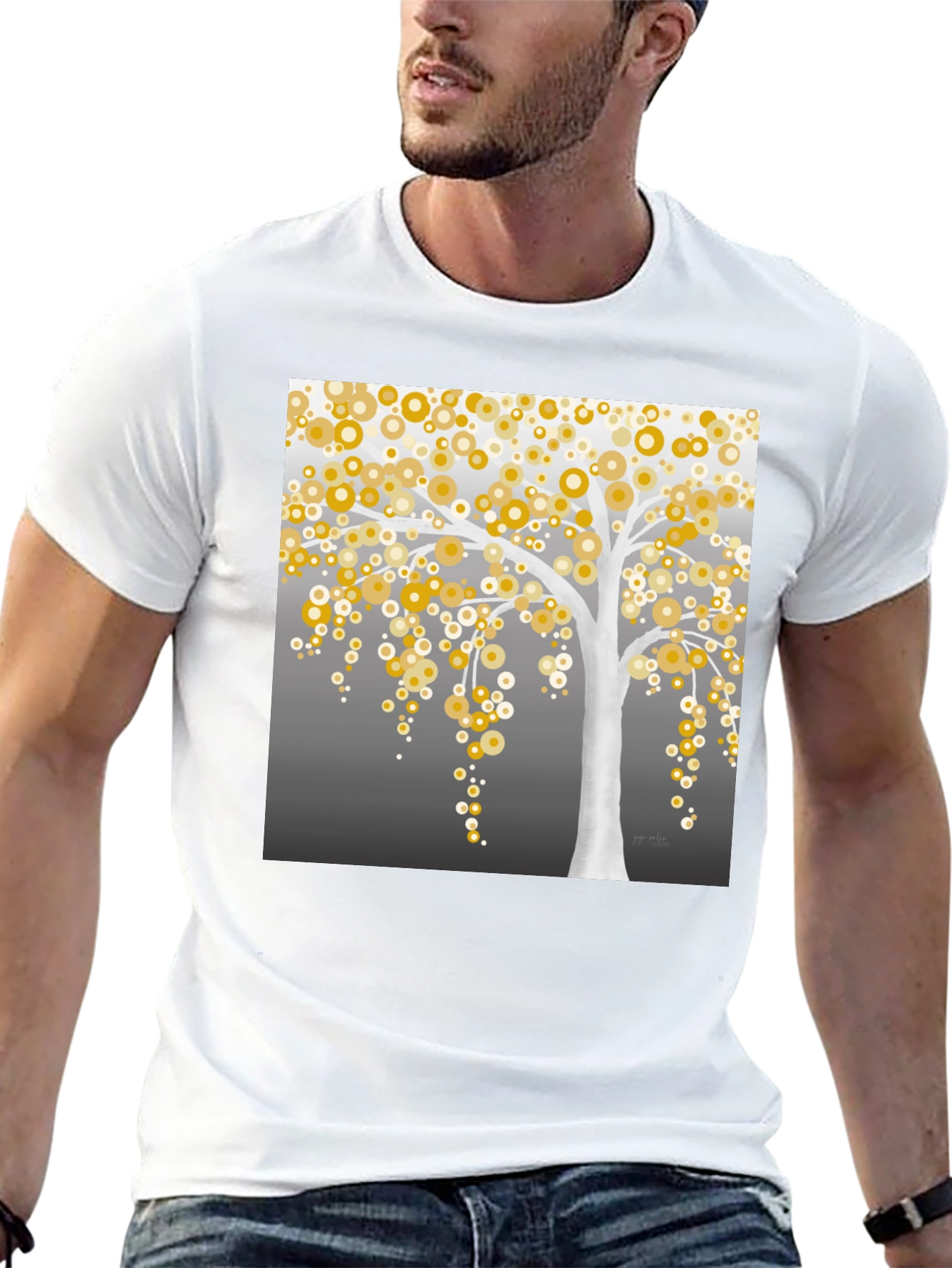 Abstract Tree Graphic T-Shirt - Stylish Mens Tee