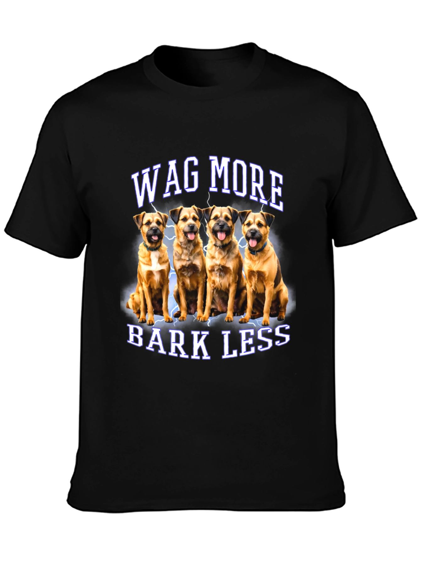 Wag More Bark Less Dog Graphic T-Shirt