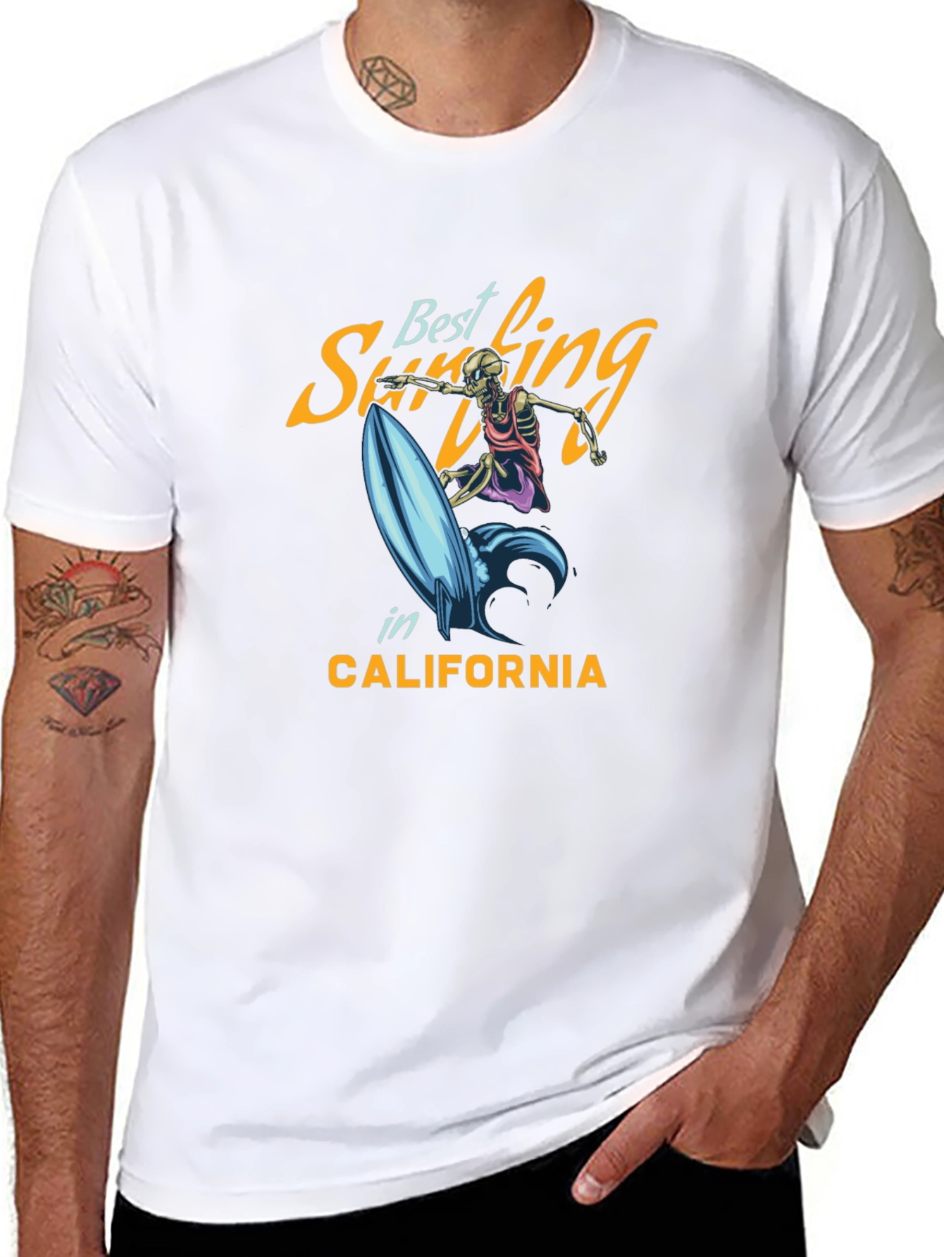 Best Surfing in California Black T-Shirt