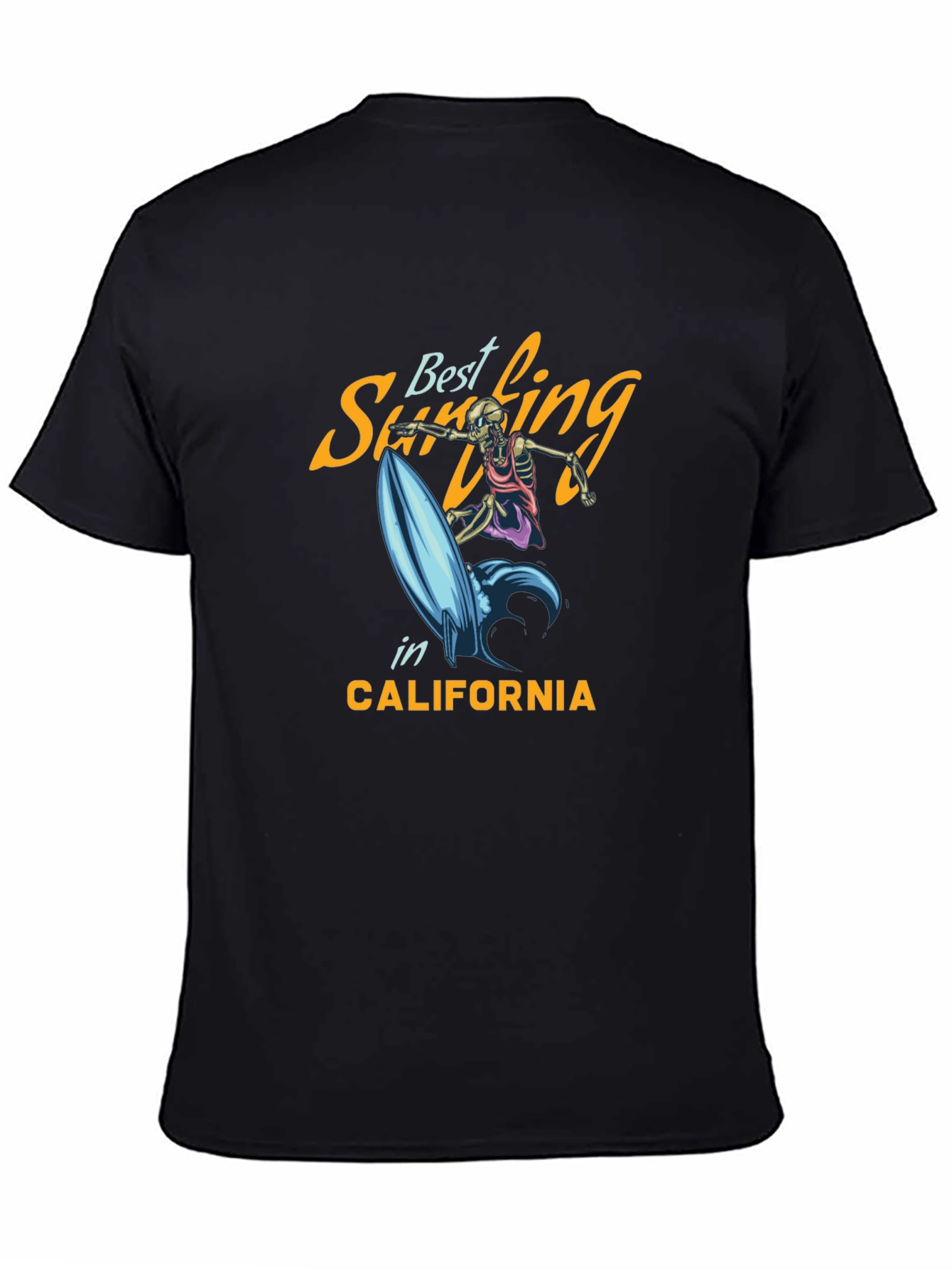 Best Surfing in California Black T-Shirt