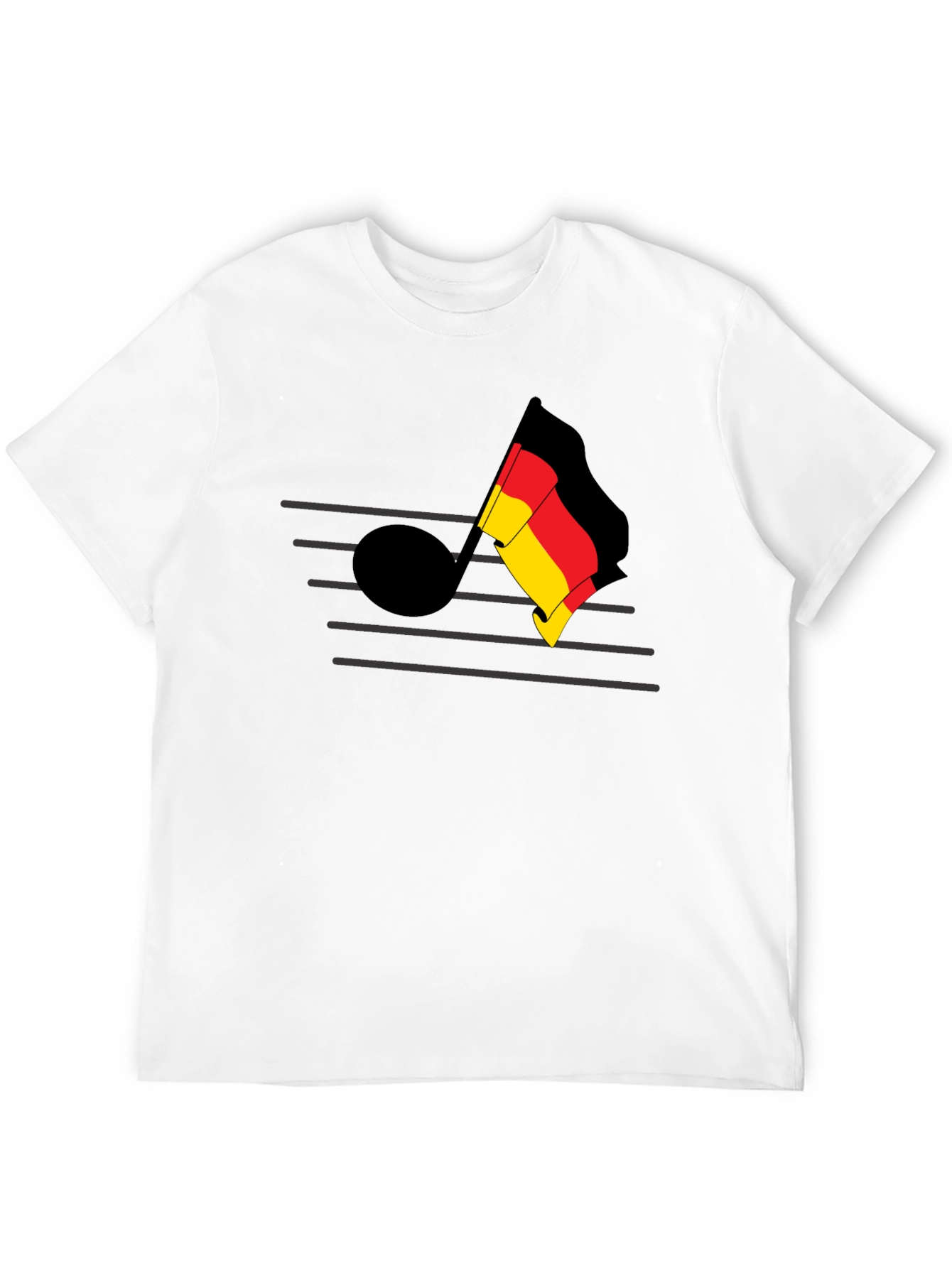 German Music Note Tee - Black Cotton T-Shirt