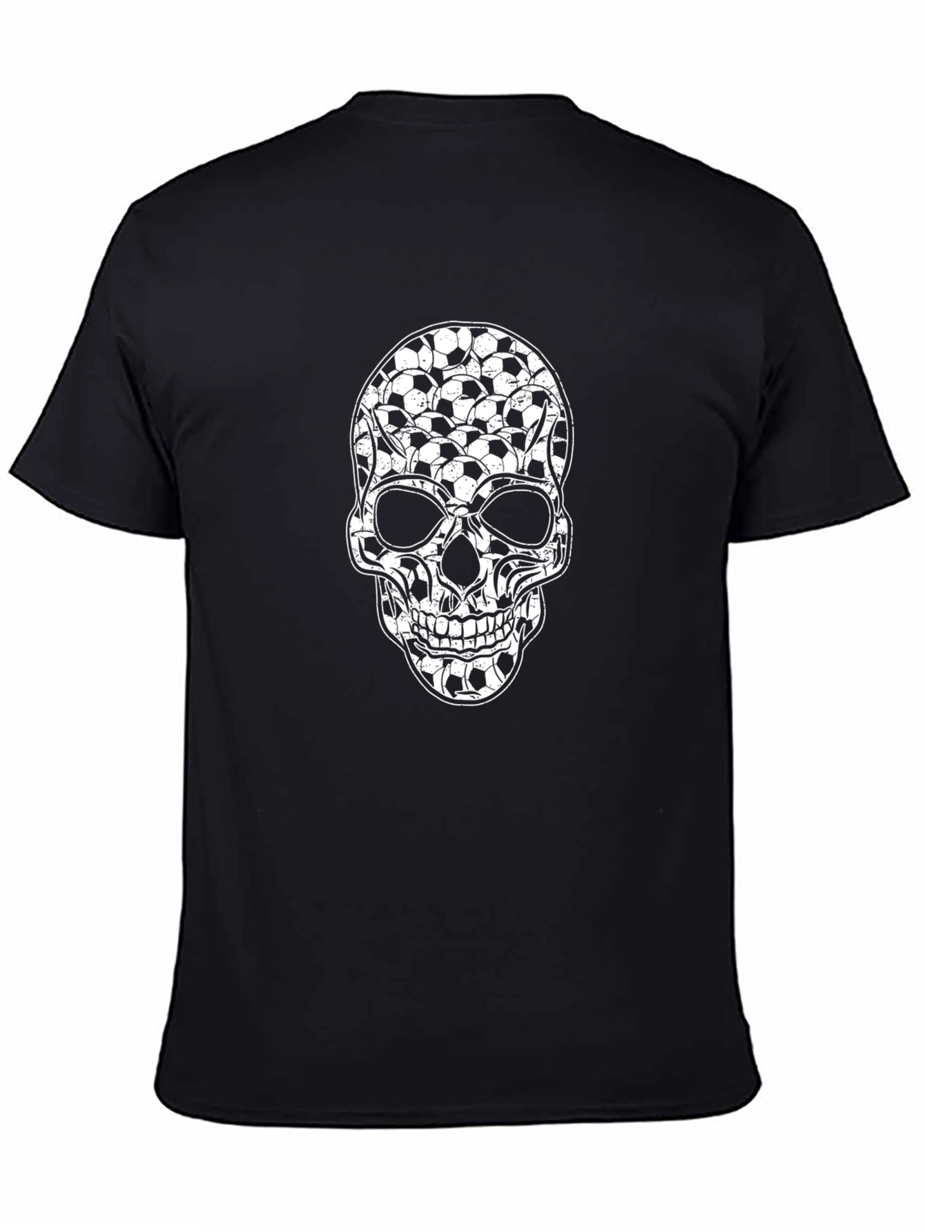 Soccer Ball Skull Graphic T-Shirt - Black