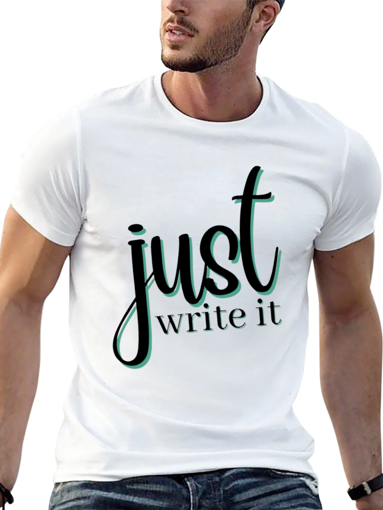 Just Write It Graphic Tee - Black Casual T-Shirt