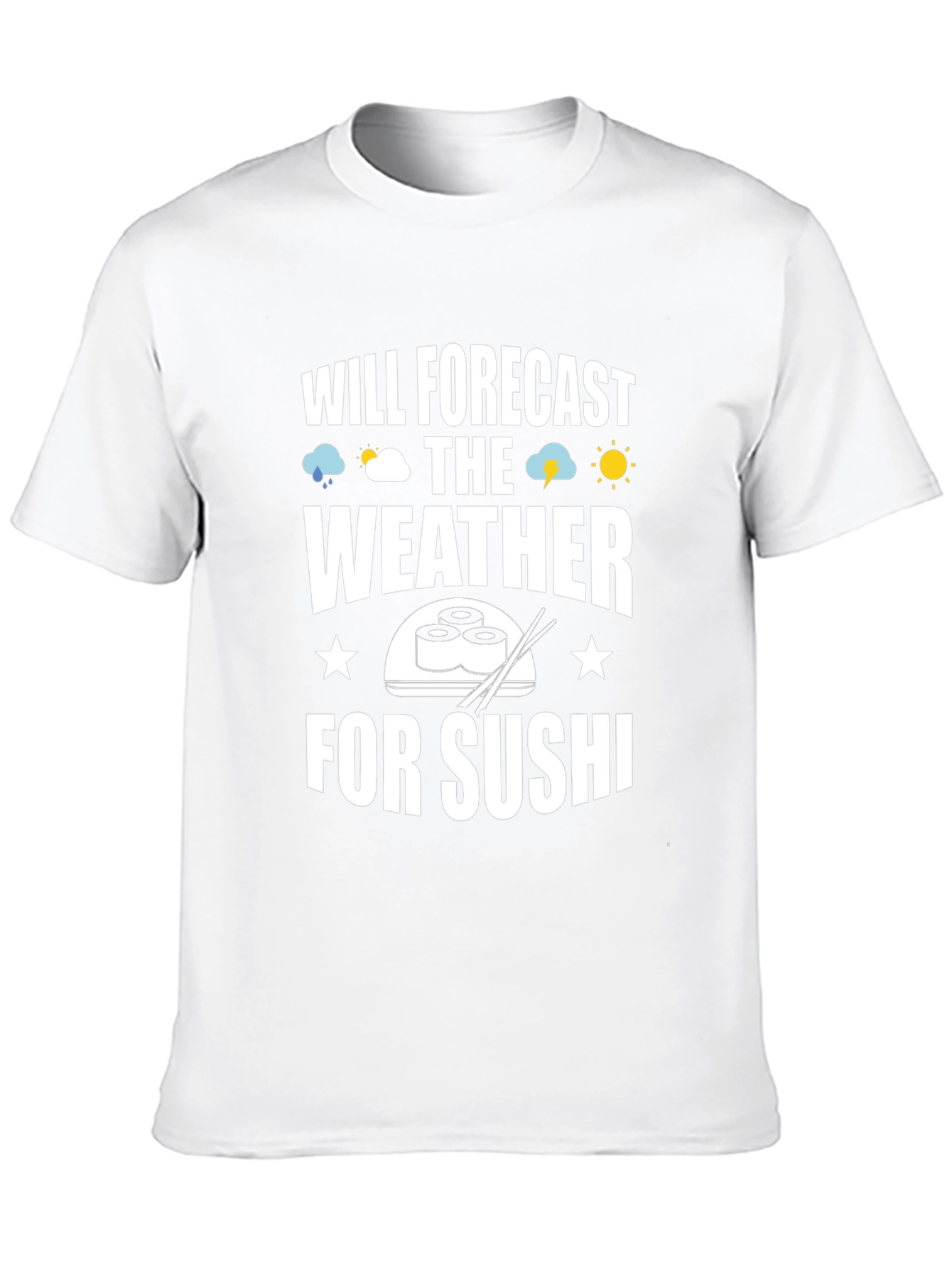 Funny Sushi Weather Forecast Graphic Tee - Black