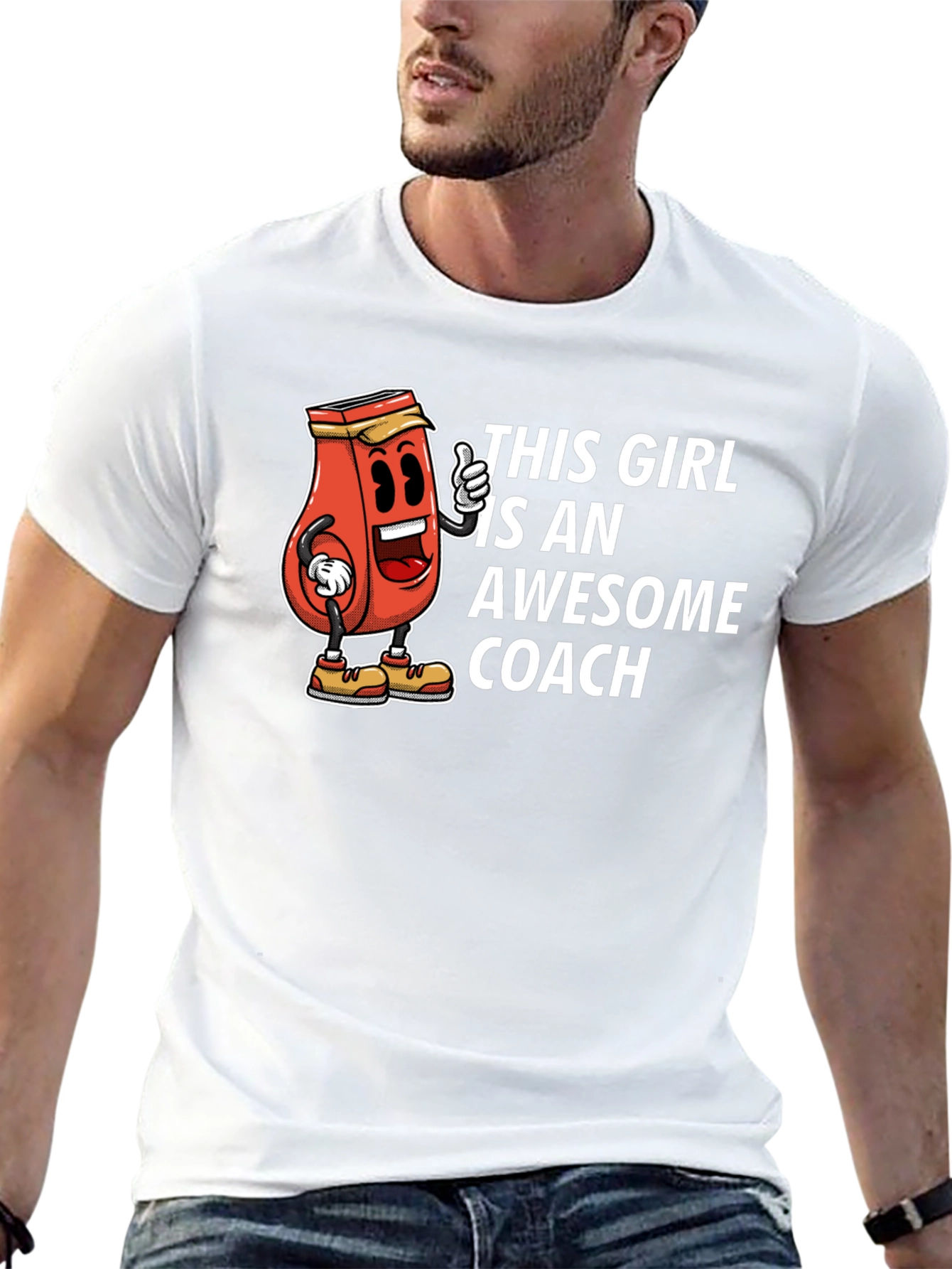 Awesome Coach T-Shirt - Funny Ketchup Girl Design