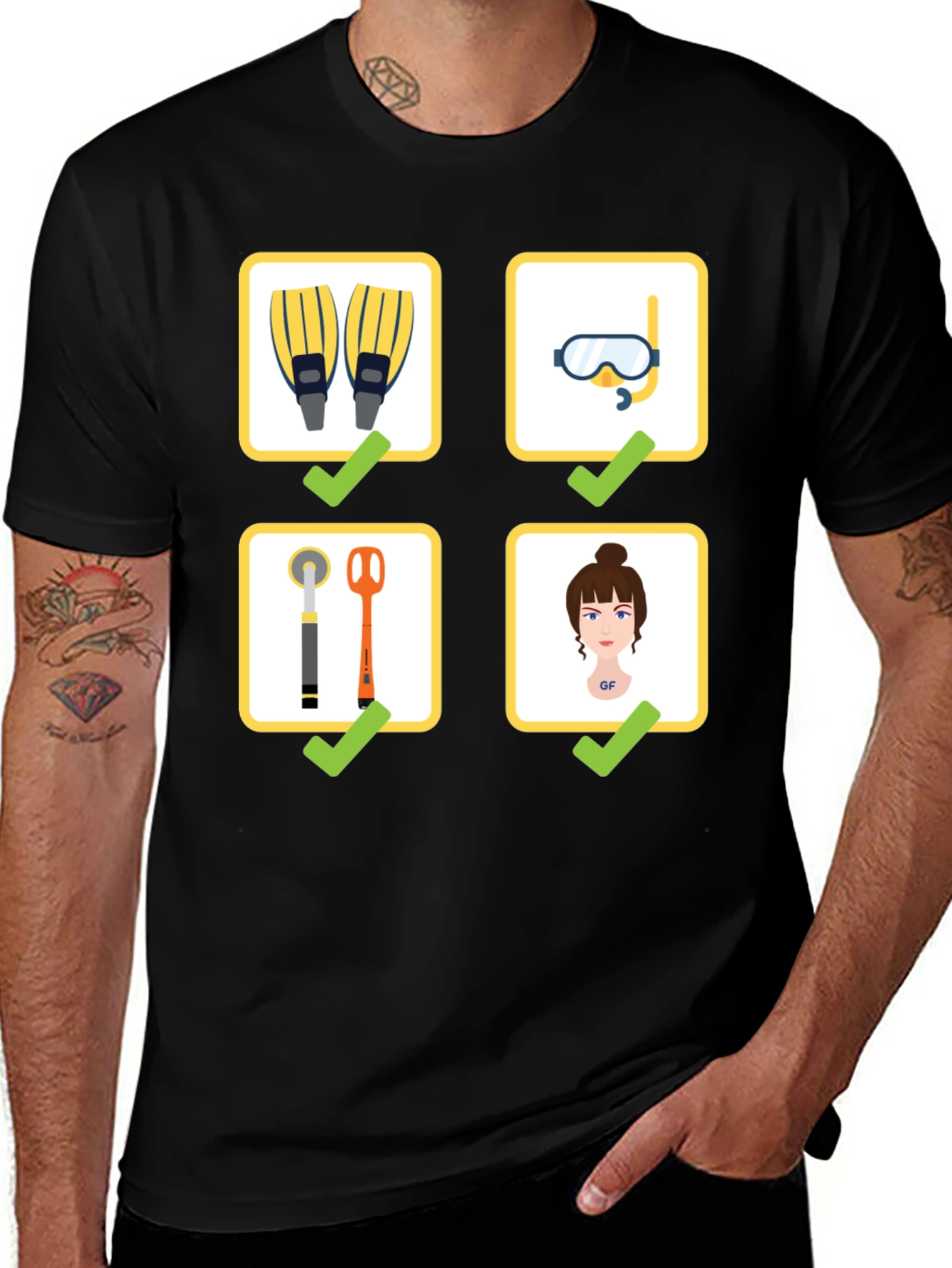 Diving Checklist T-Shirt - Dive Essentials Tee