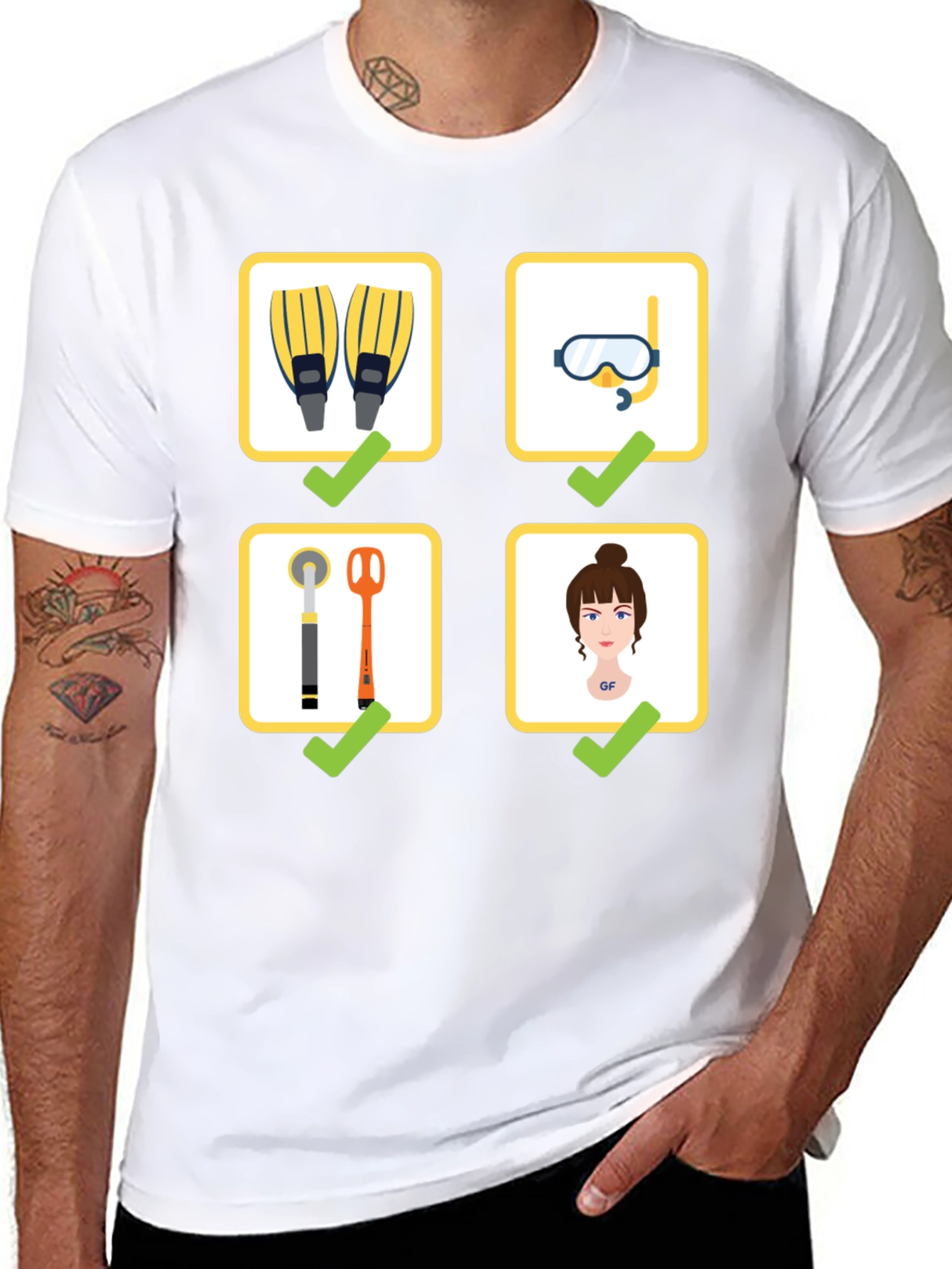 Diving Checklist T-Shirt - Dive Essentials Tee
