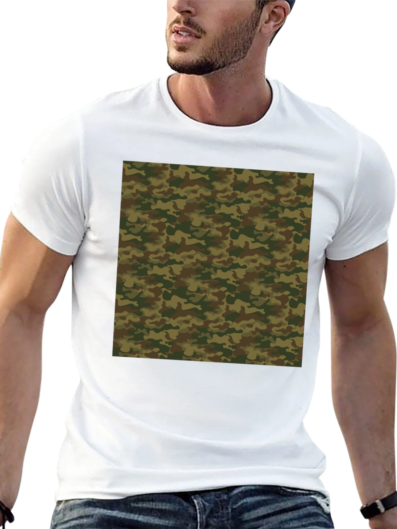 Camo Pattern Black T-Shirt - Stylish Casual Wear