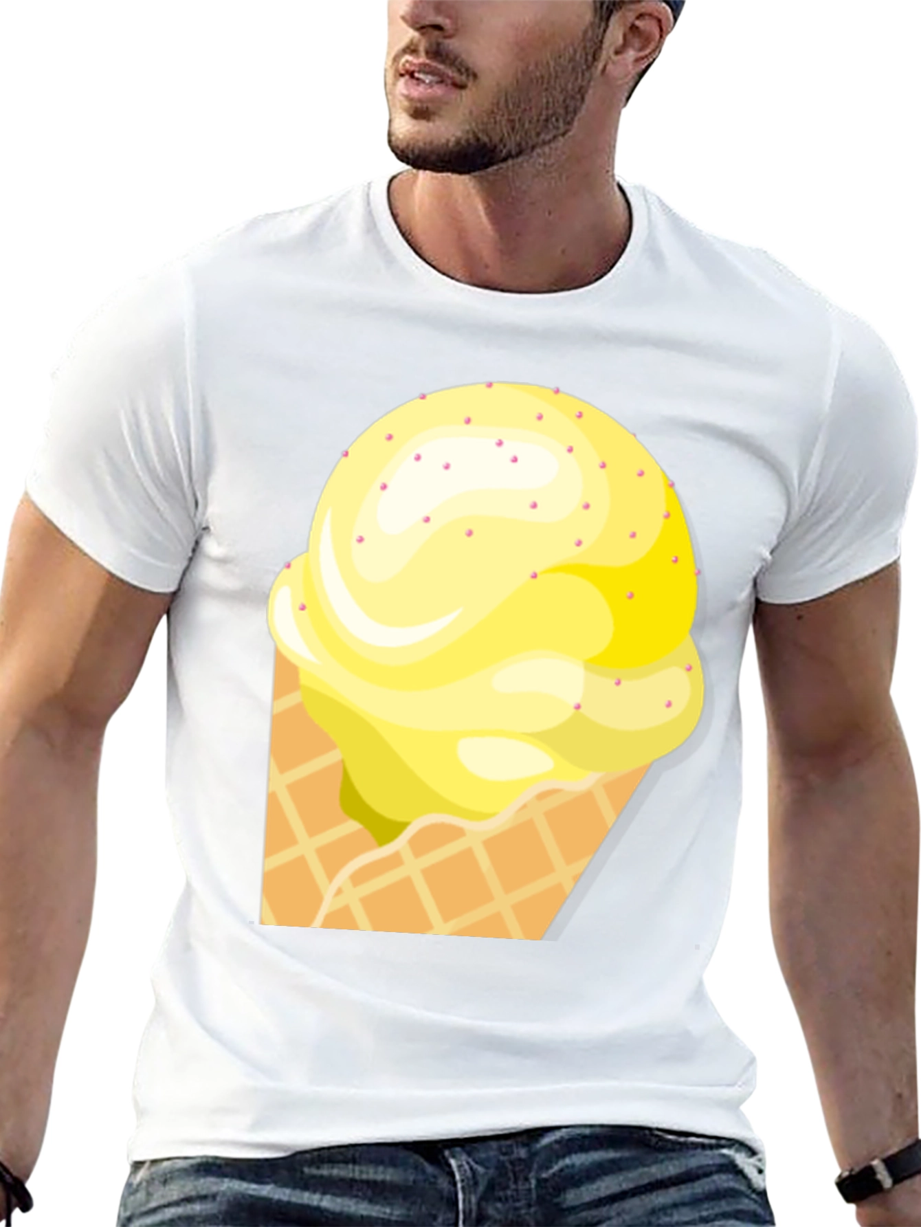 Ice Cream Cone Graphic Tee - Black