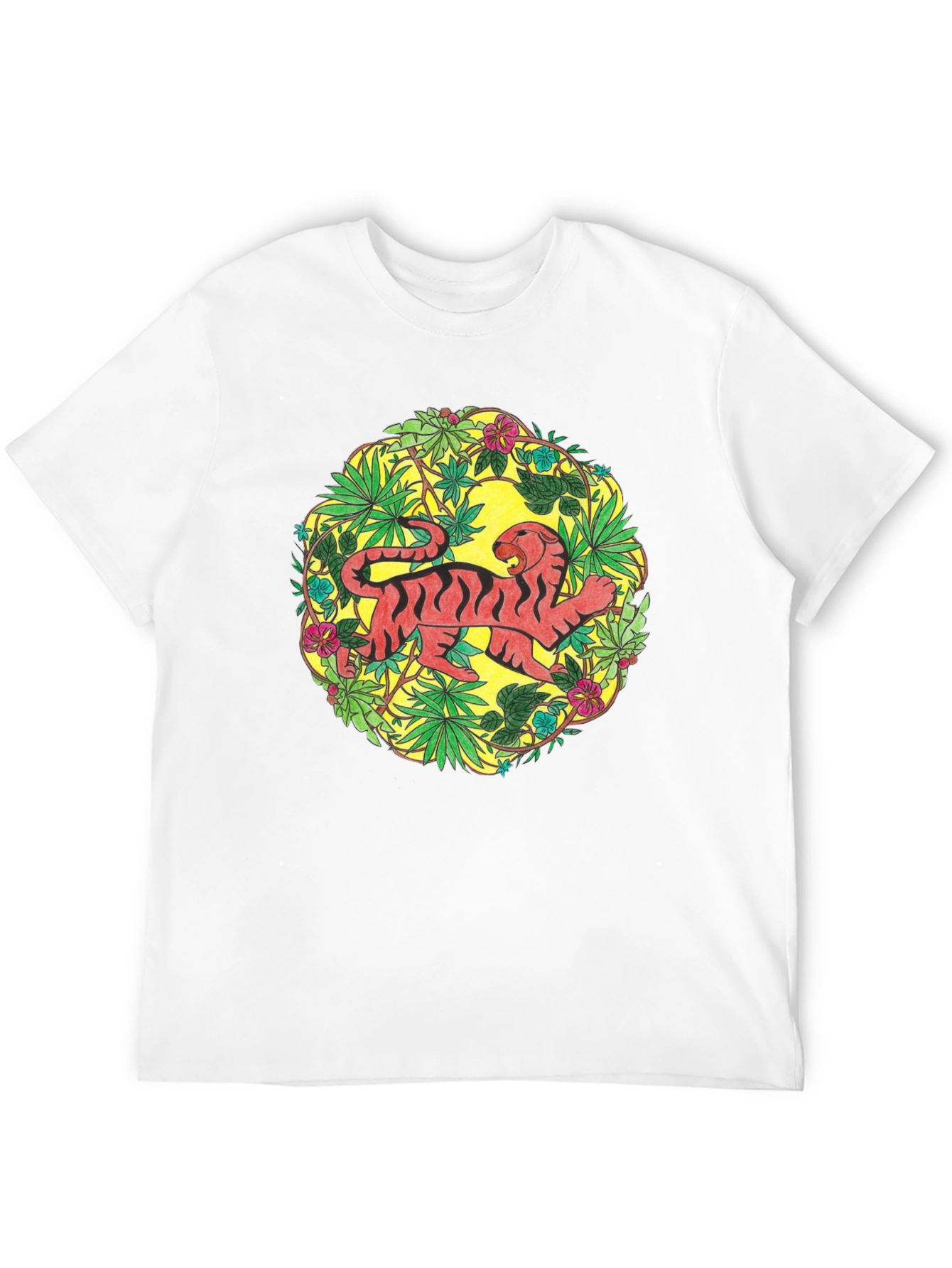 Tiger Jungle Print Black T-Shirt