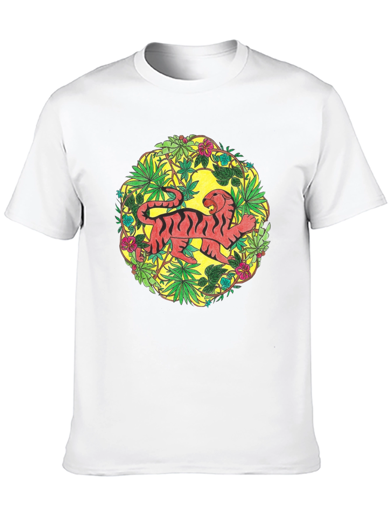 Tiger Jungle Print Black T-Shirt