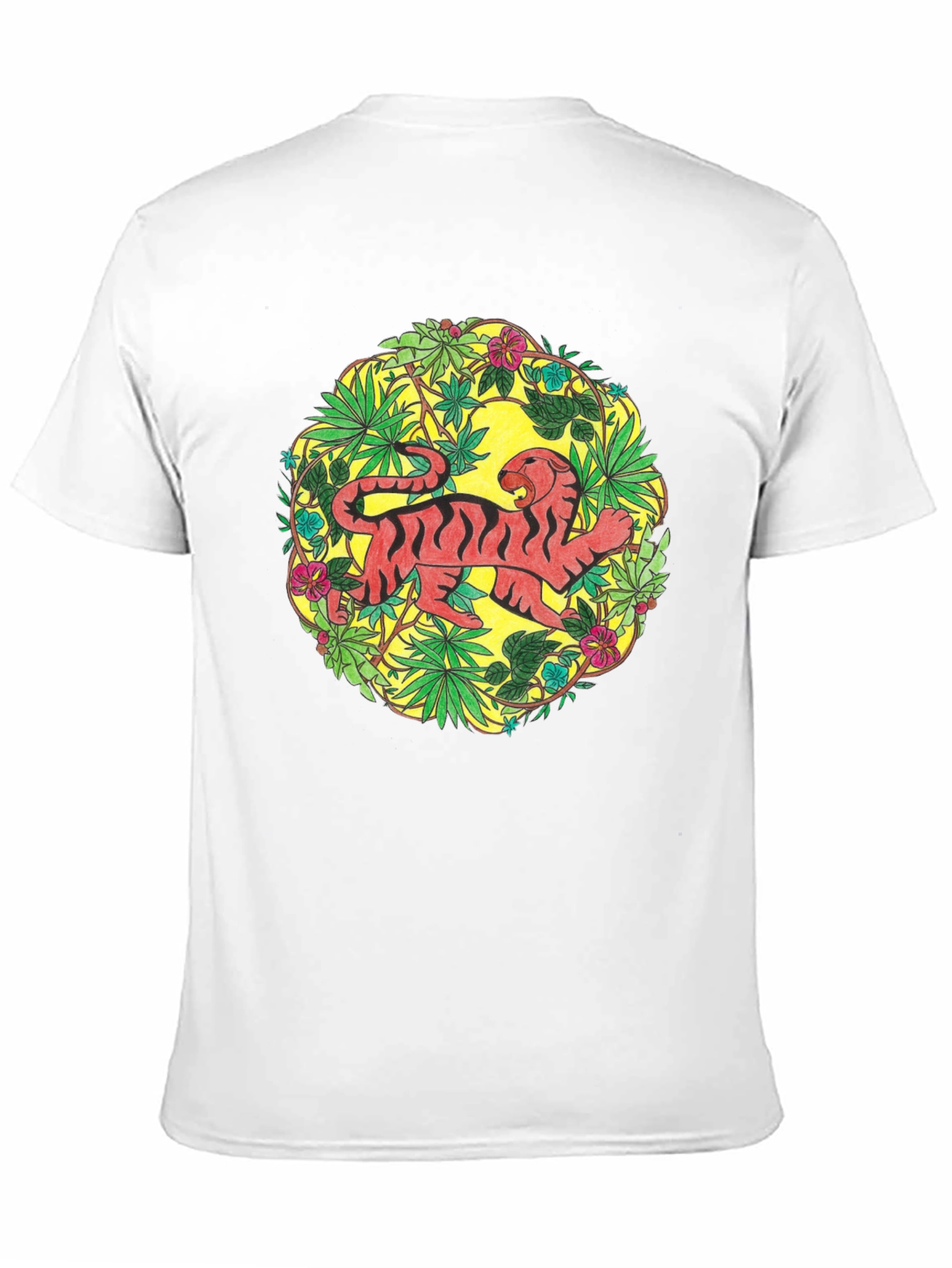 Tiger Jungle Print Black T-Shirt
