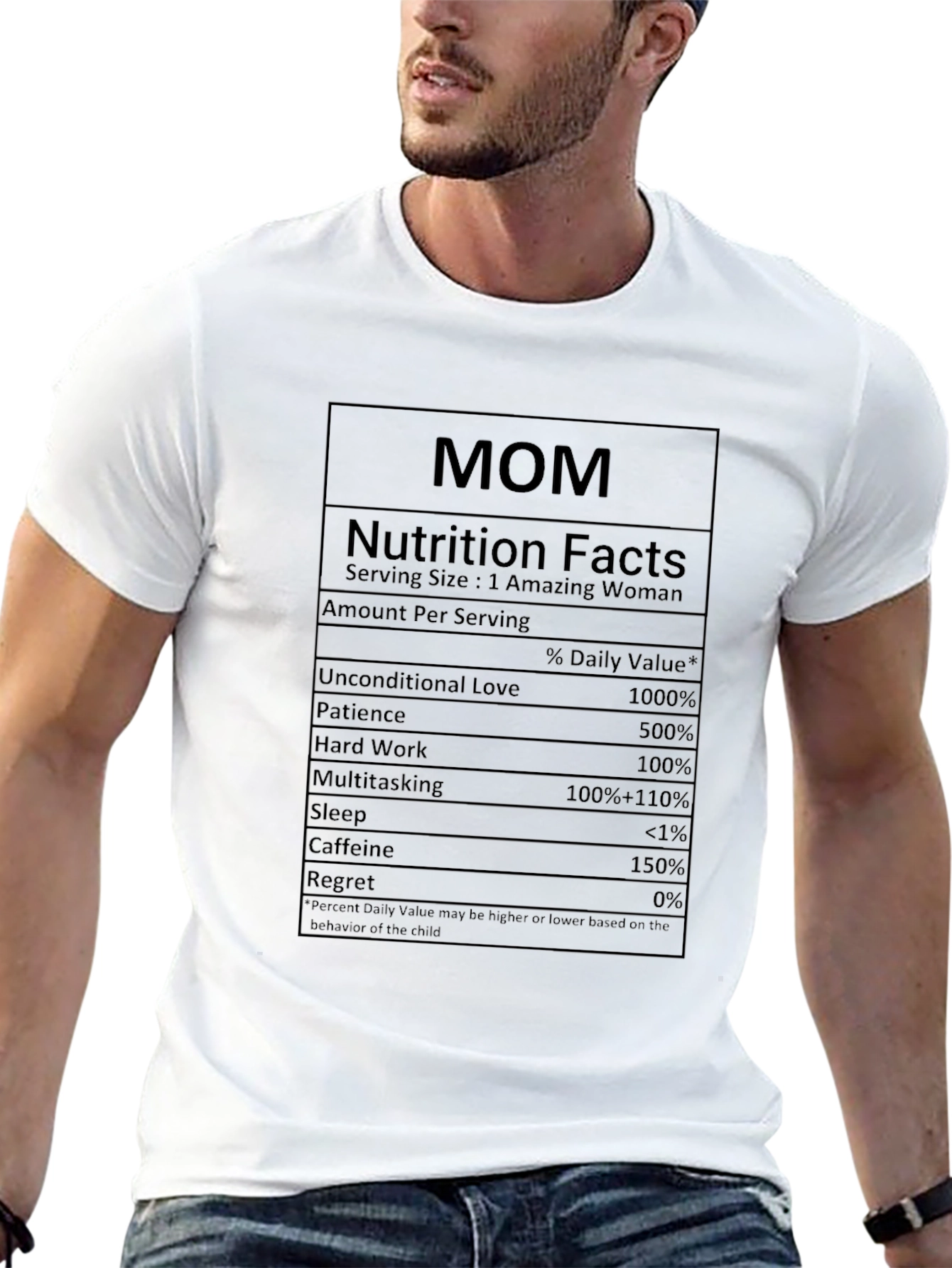 Mom Nutrition Facts Black T-Shirt