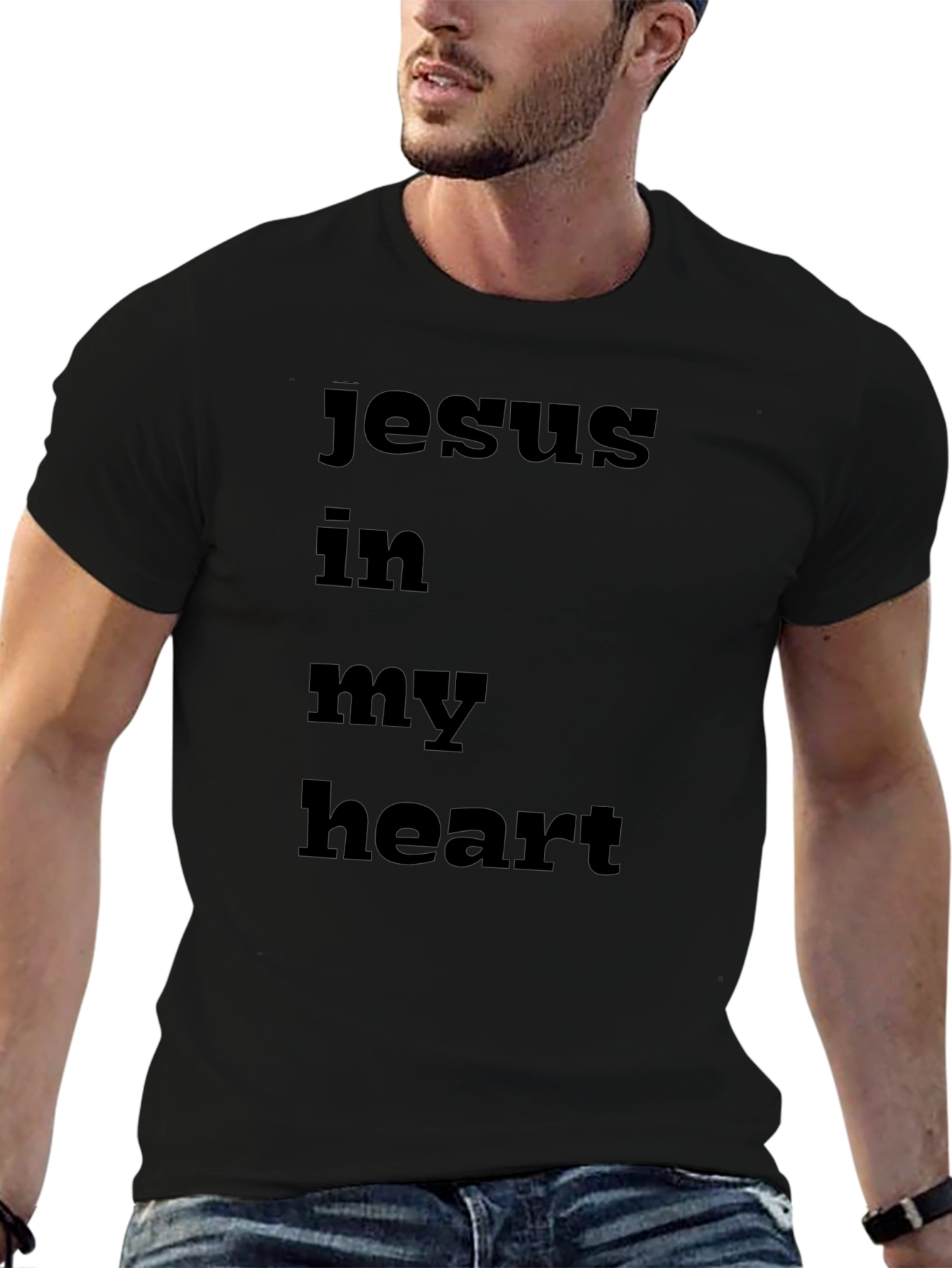 Jesus in My Heart Black T-Shirt