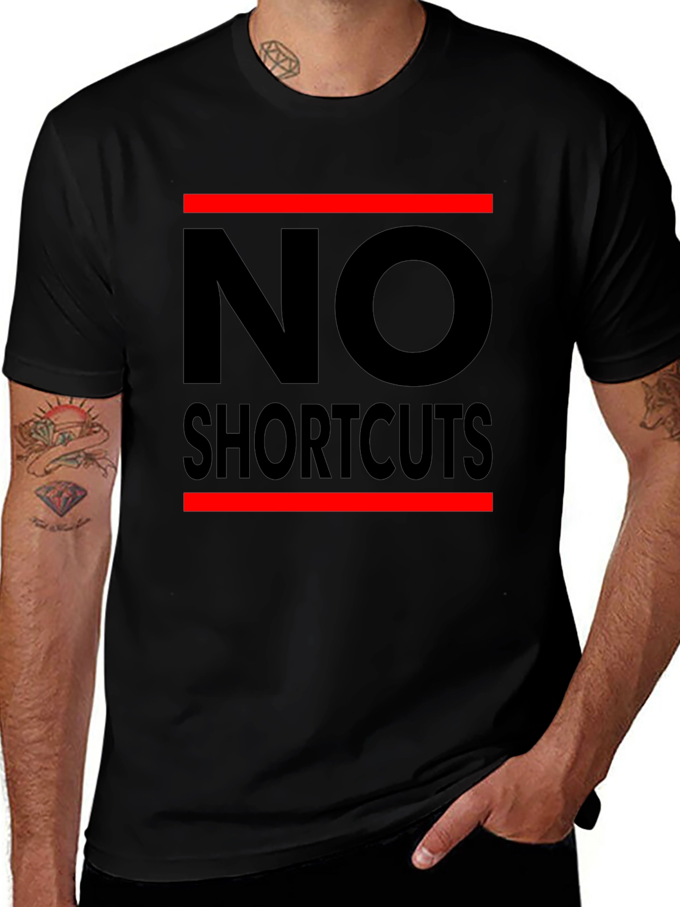 No Shortcuts Black Graphic T-Shirt