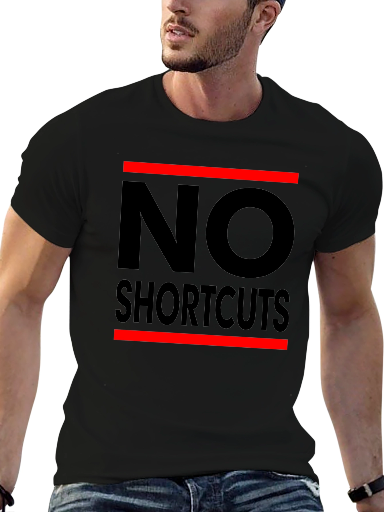 No Shortcuts Black Graphic T-Shirt