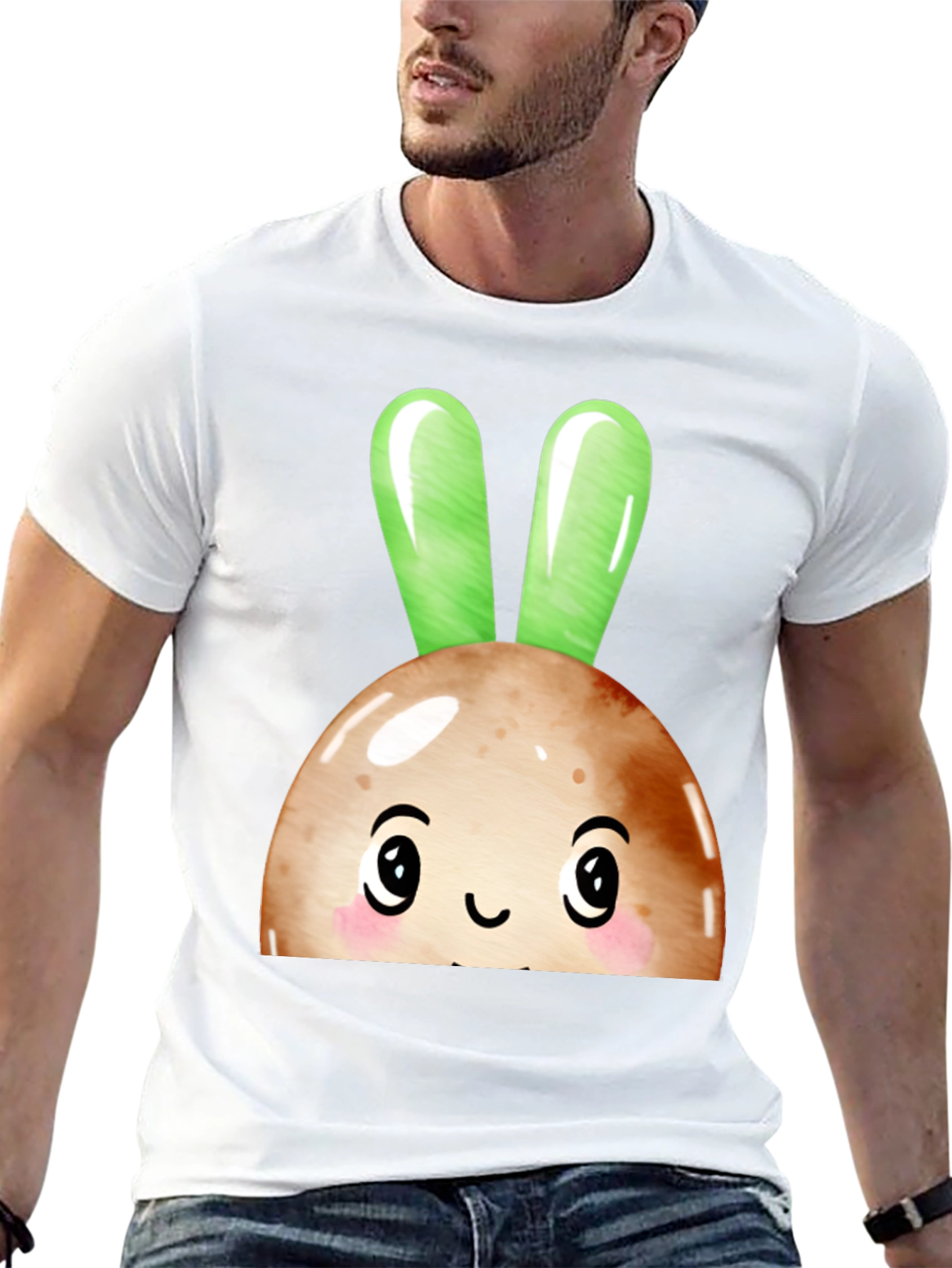 Cute Bunny Head Graphic Tee