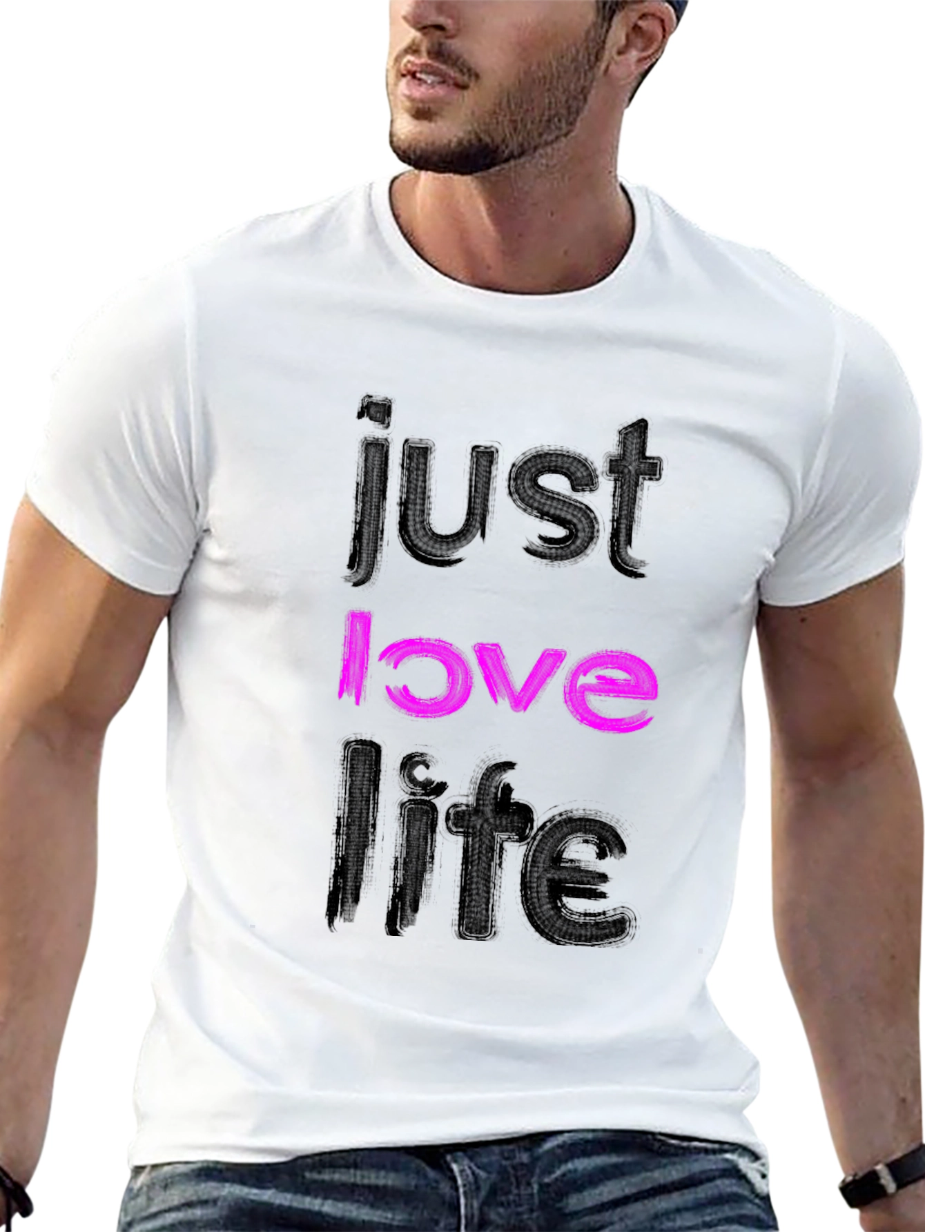 Just Love Life Black Graphic Tee