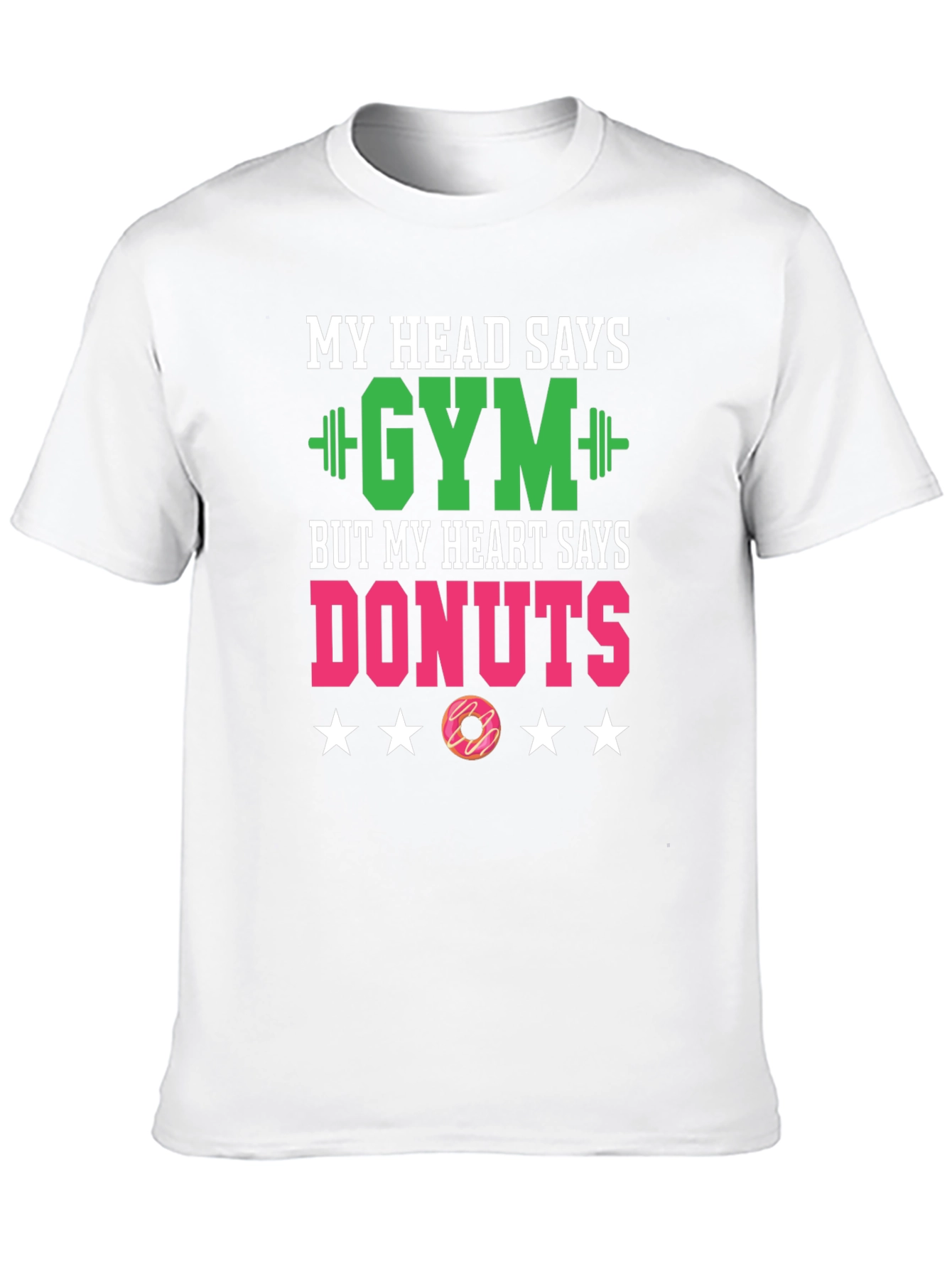 Gym vs Donuts T-Shirt Funny Workout Tee