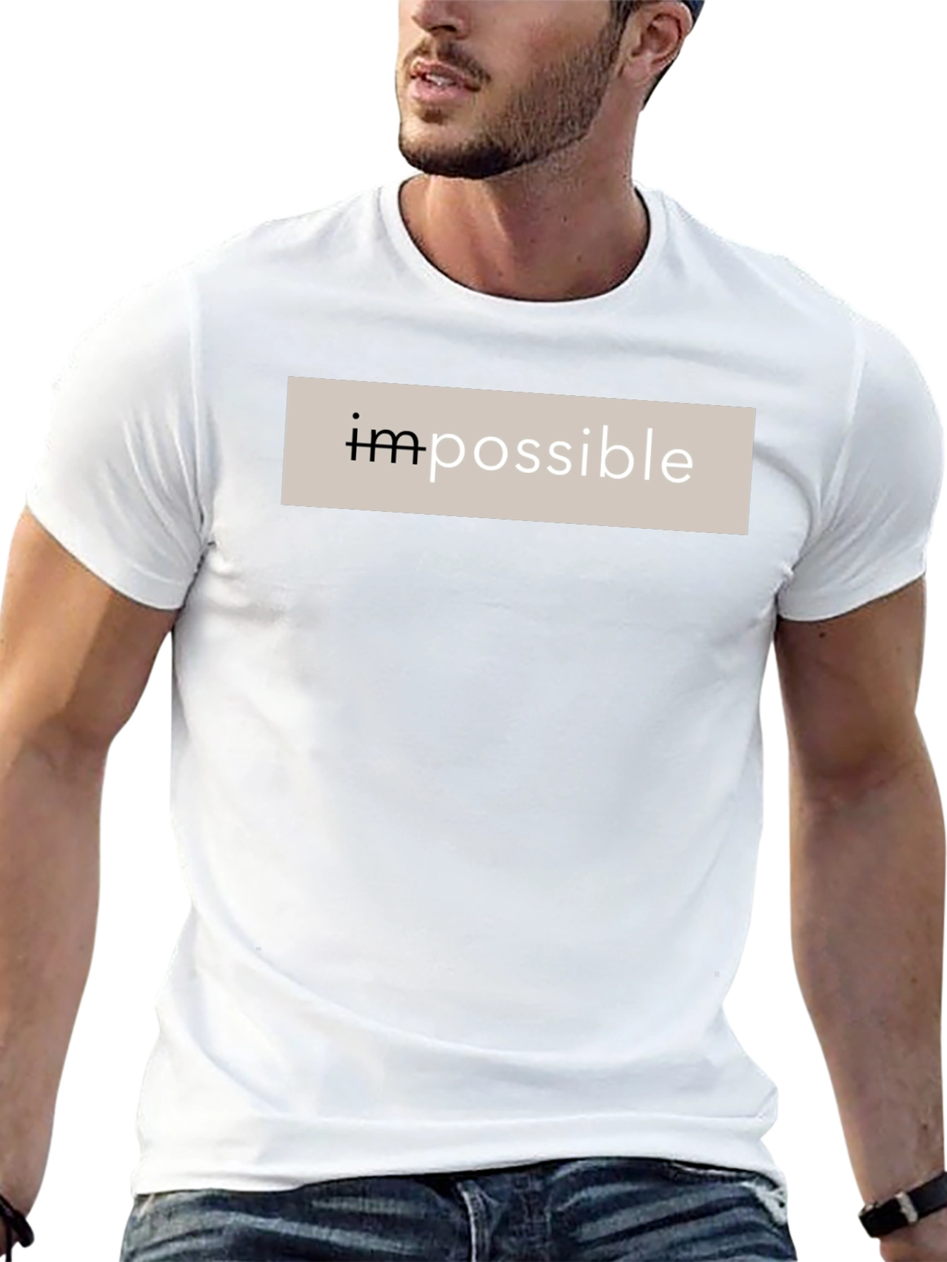 Impossible Black Cotton Graphic Tee