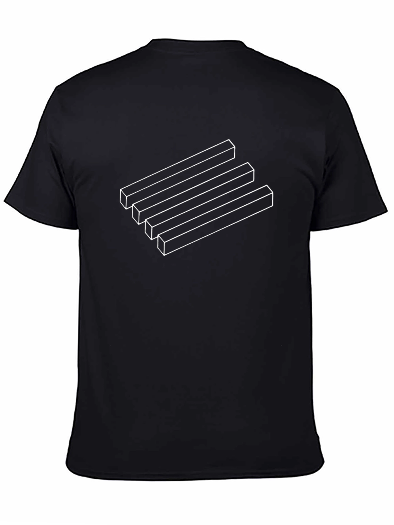Optical Illusion Bar T-Shirt - Mens Black Graphic Tee