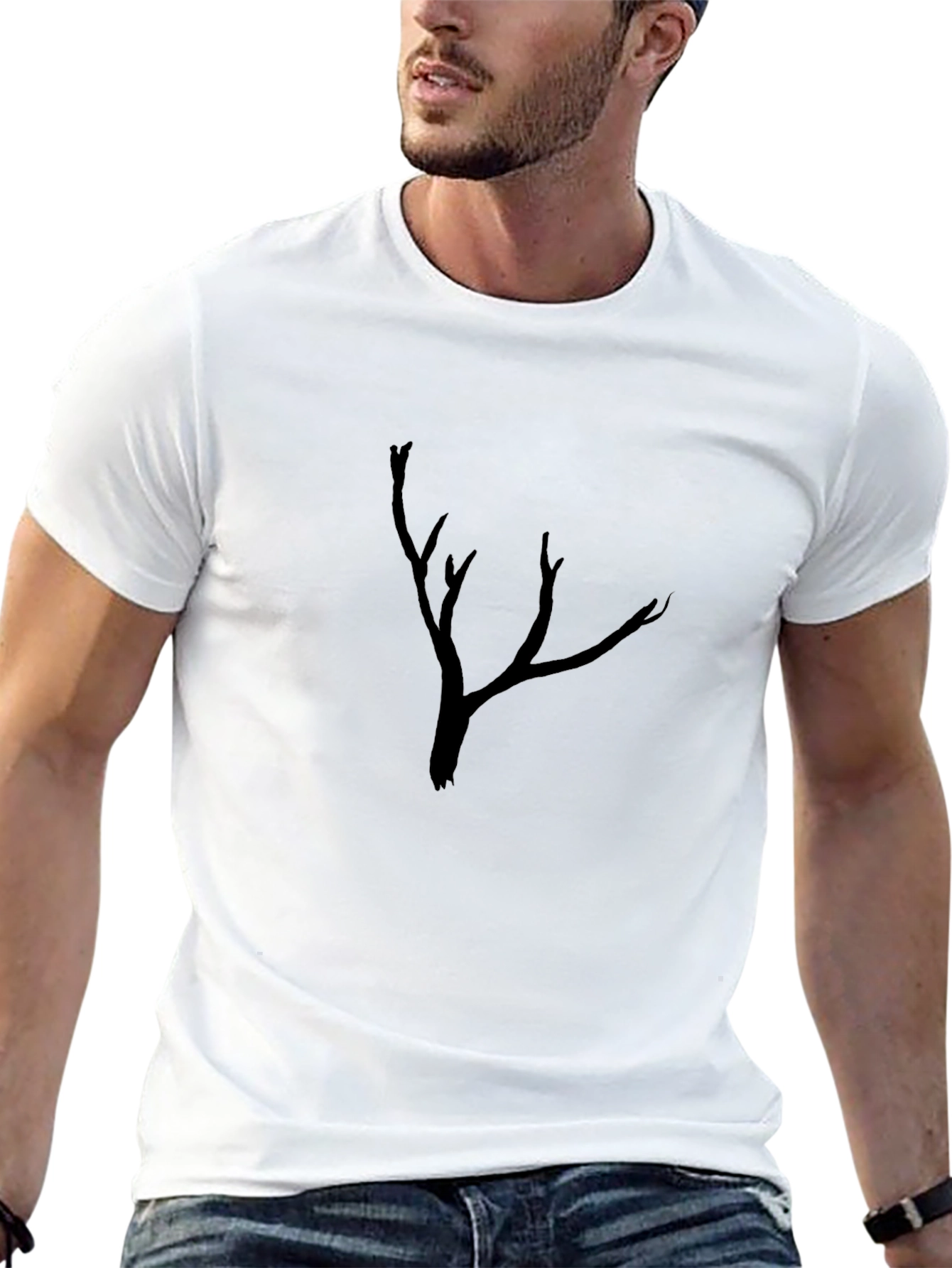 Mens Black Tree Graphic Tee - Casual Comfort