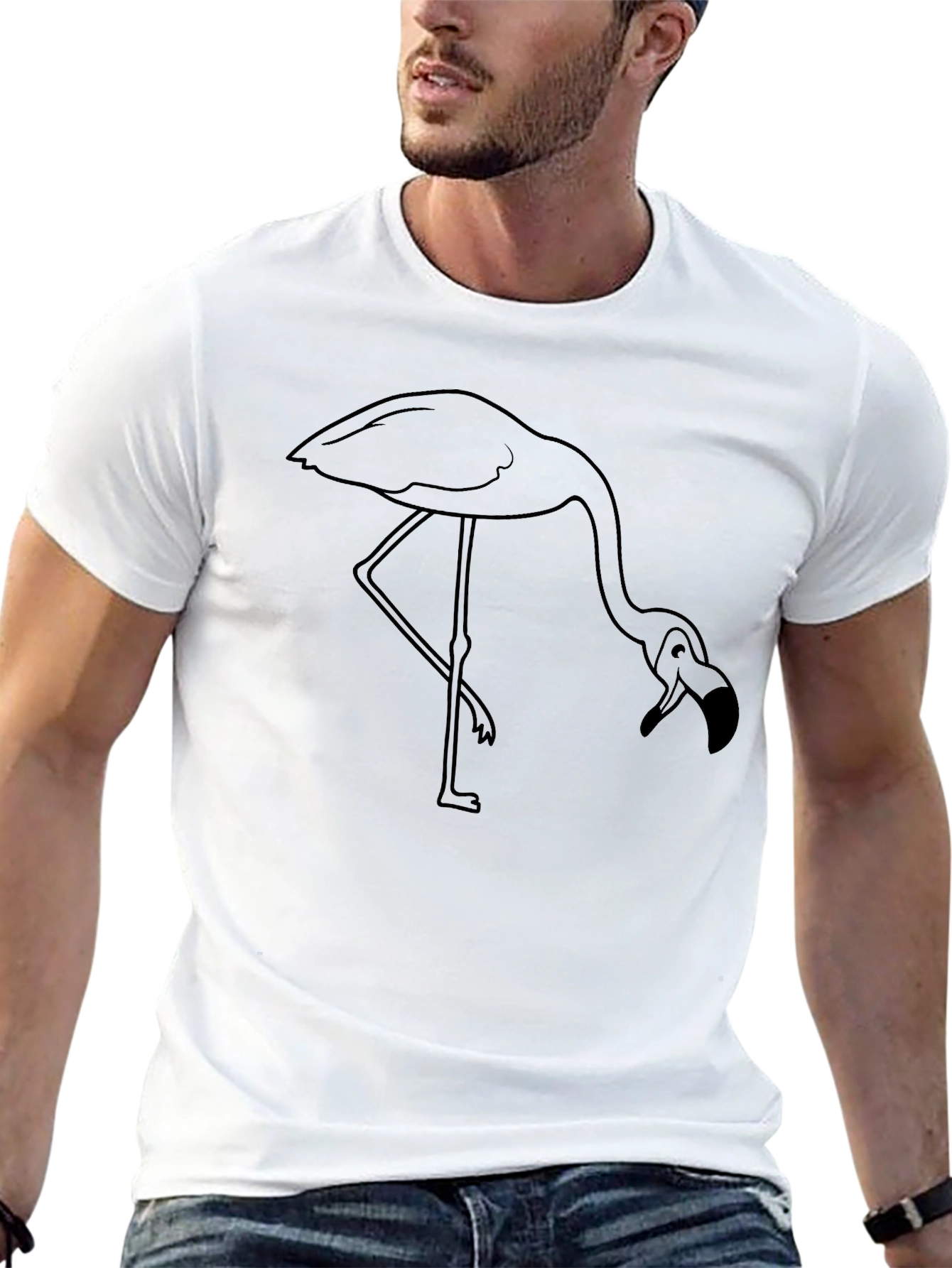 Flamingo Graphic T-Shirt - Casual Black Tee