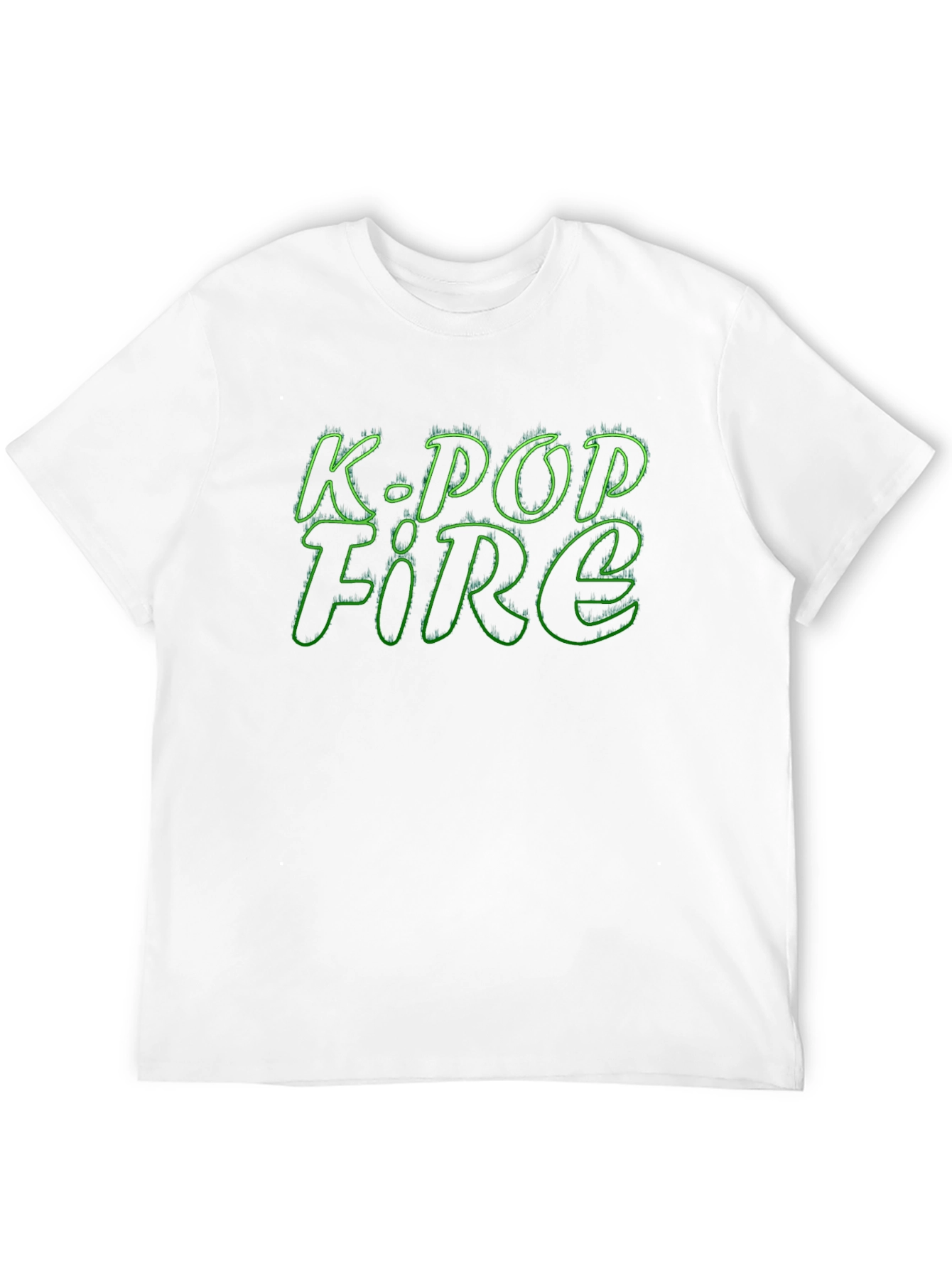 K-Pop Fire Graphic Tee - Black
